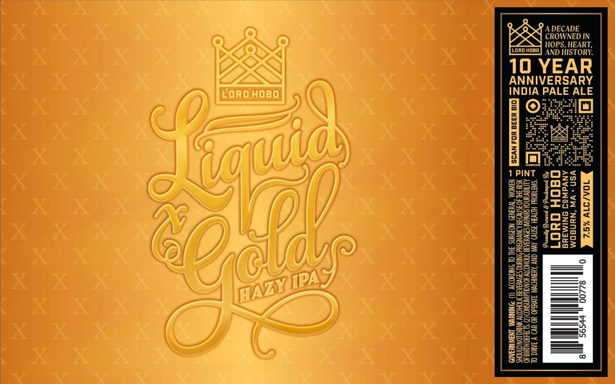 10 Year Anniversary India Pale Ale by Lord Hobo Brewing Co. - beer label