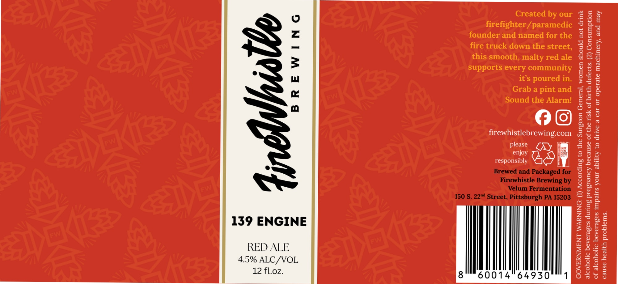 139 Engine by Firewhistle Brewing - beer label