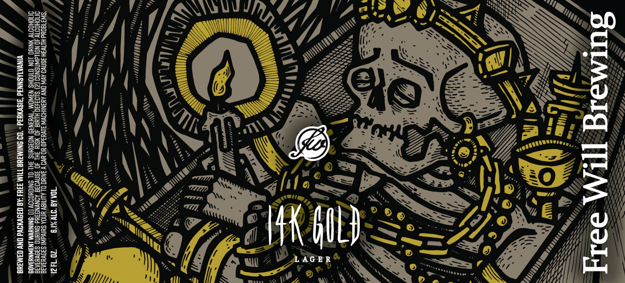 14K Gold by Free Will Brewing - beer label