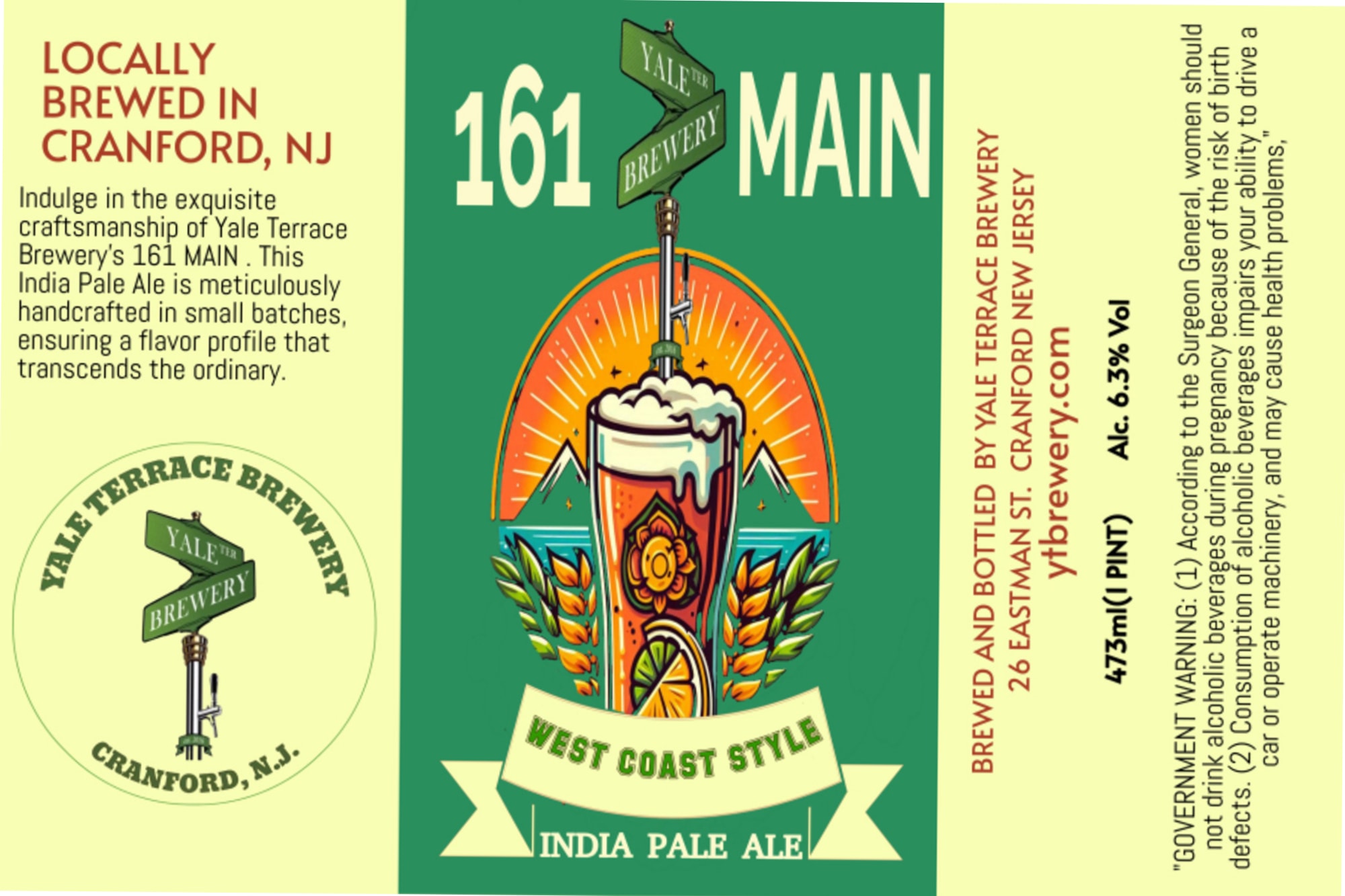 161 Main by Yale Terrace Brewery - beer label