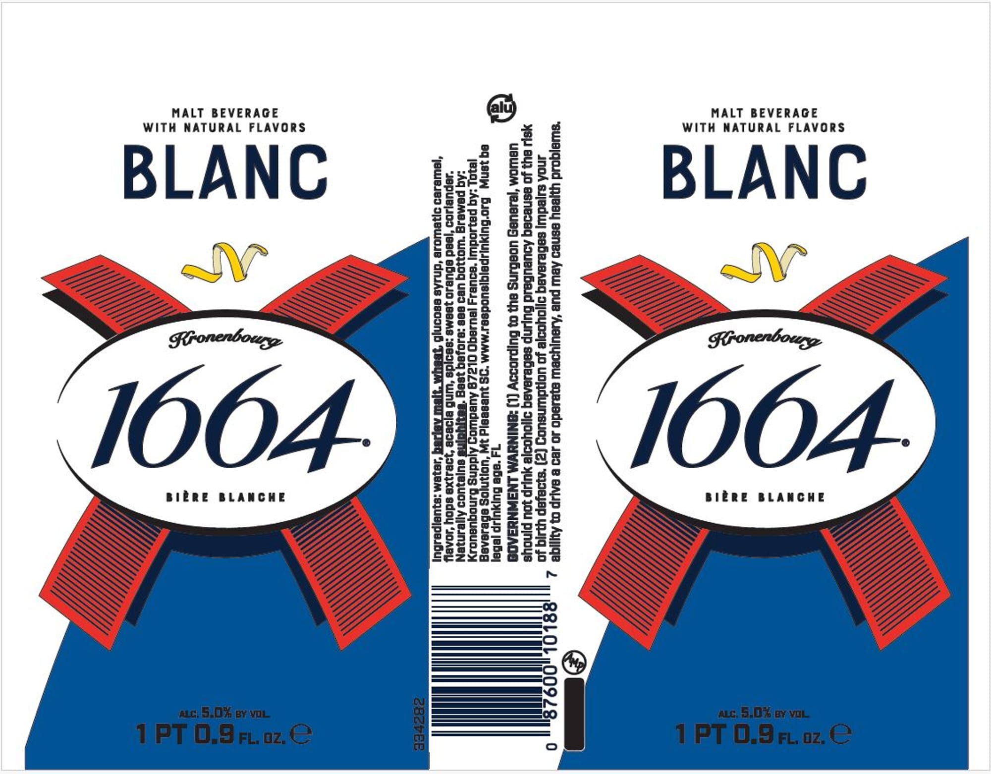 1664 Blanc by Kronenbourg - beer label
