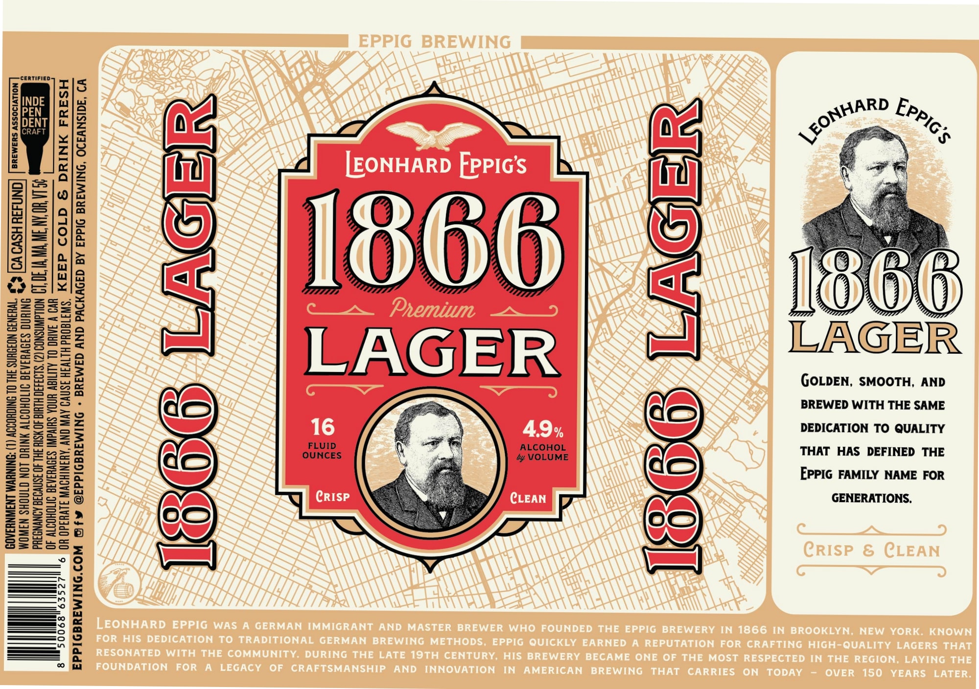 1866 Lager by Eppig Brewing - beer label