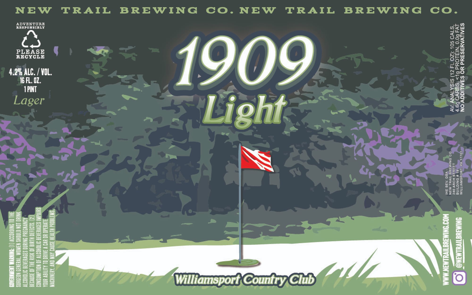 1909 Light by New Trail Brewing - beer label