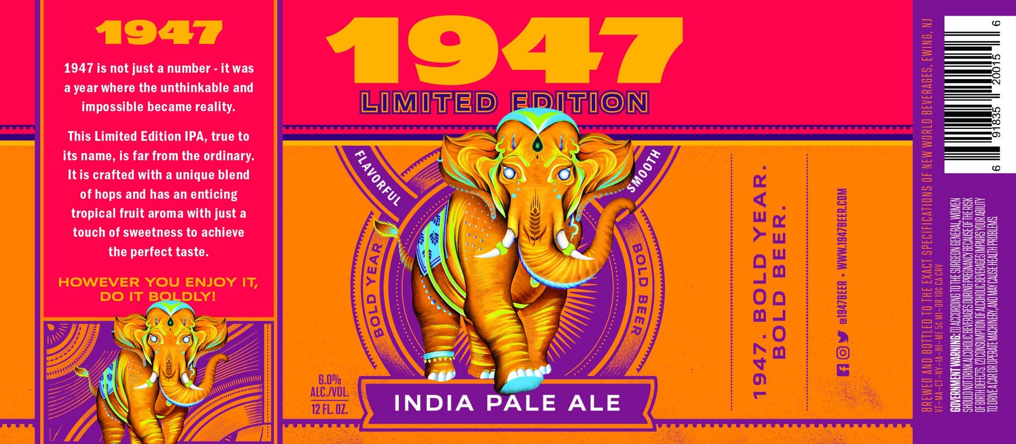 1947 by Bold Year Brewing - beer label