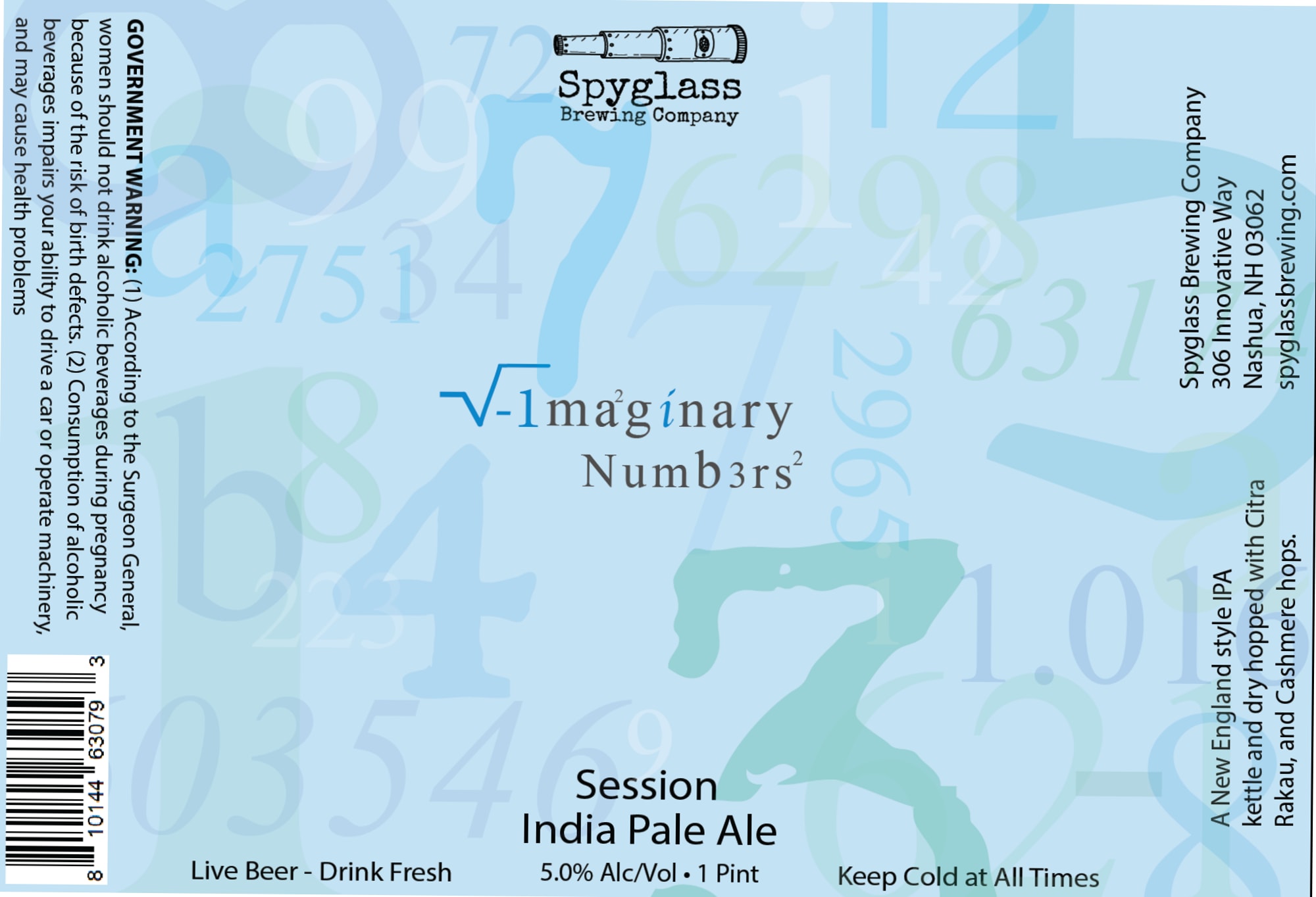 √-1maginary Numb3rs² by Spyglass Brewing Company - beer label