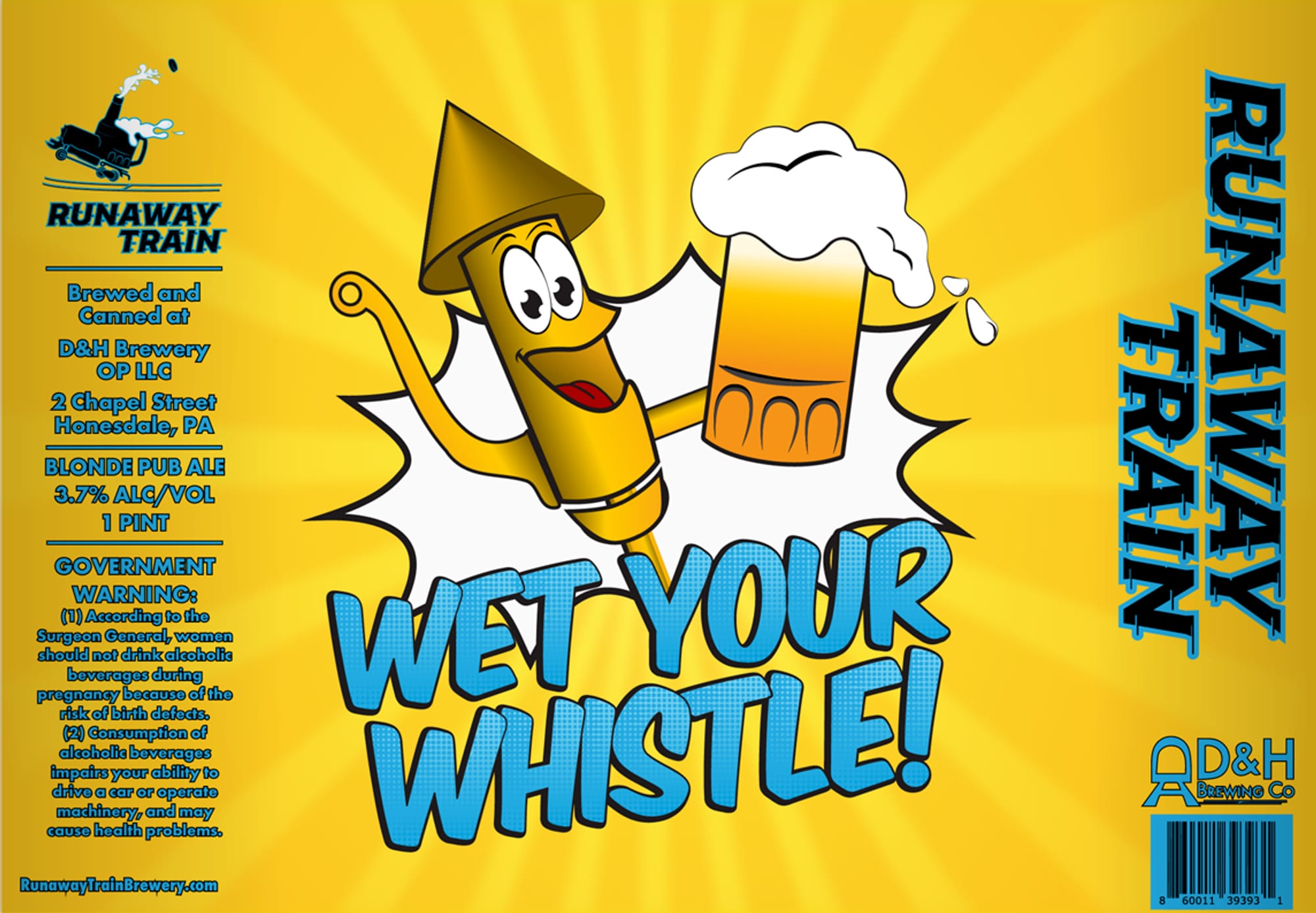 2 Chapel Street Blonde Pub Ale by Runaway Train Brewery - beer label