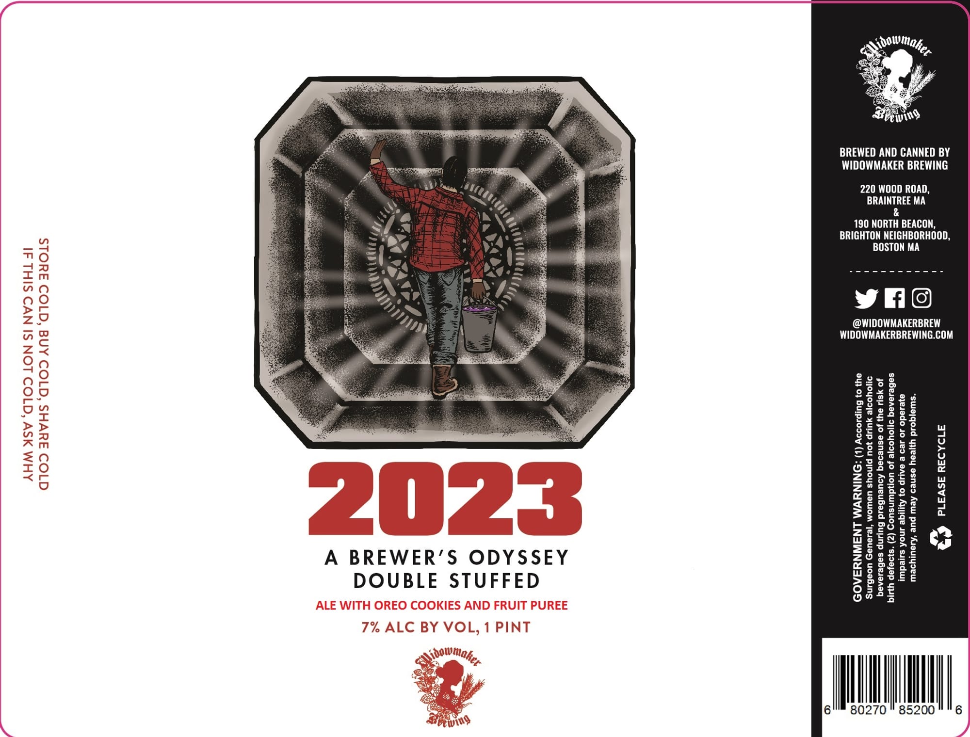 2023 – A Brewer’s Odyssey Double Stuffed by Widowmaker Brewing - beer label