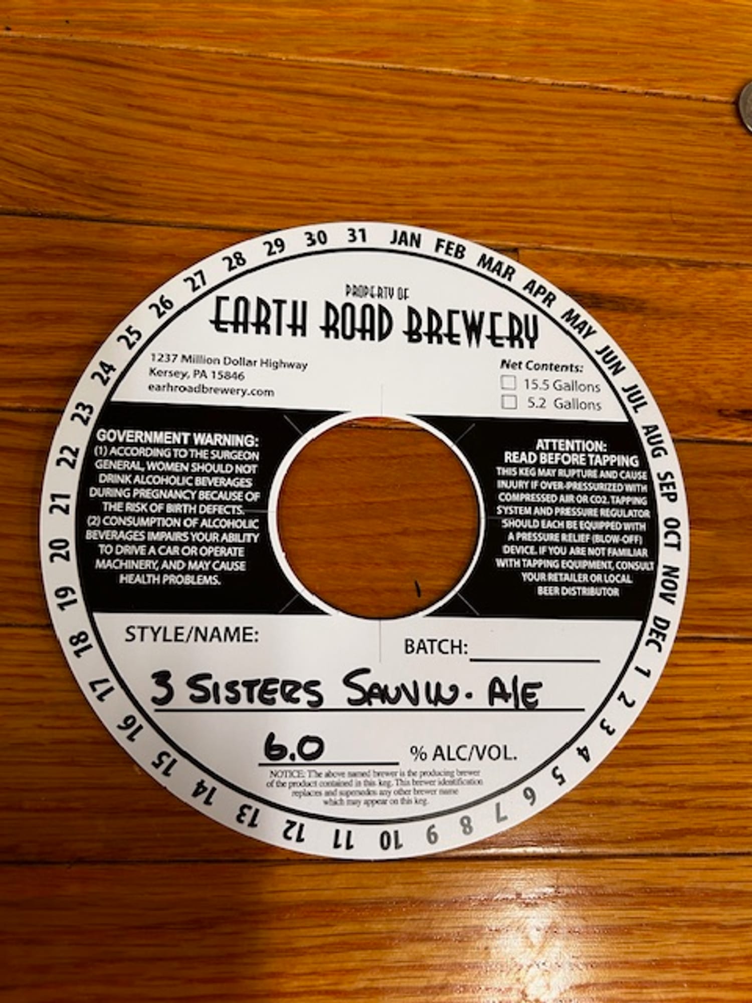 3 Sisters Saison by Earth Road Brewery - beer label