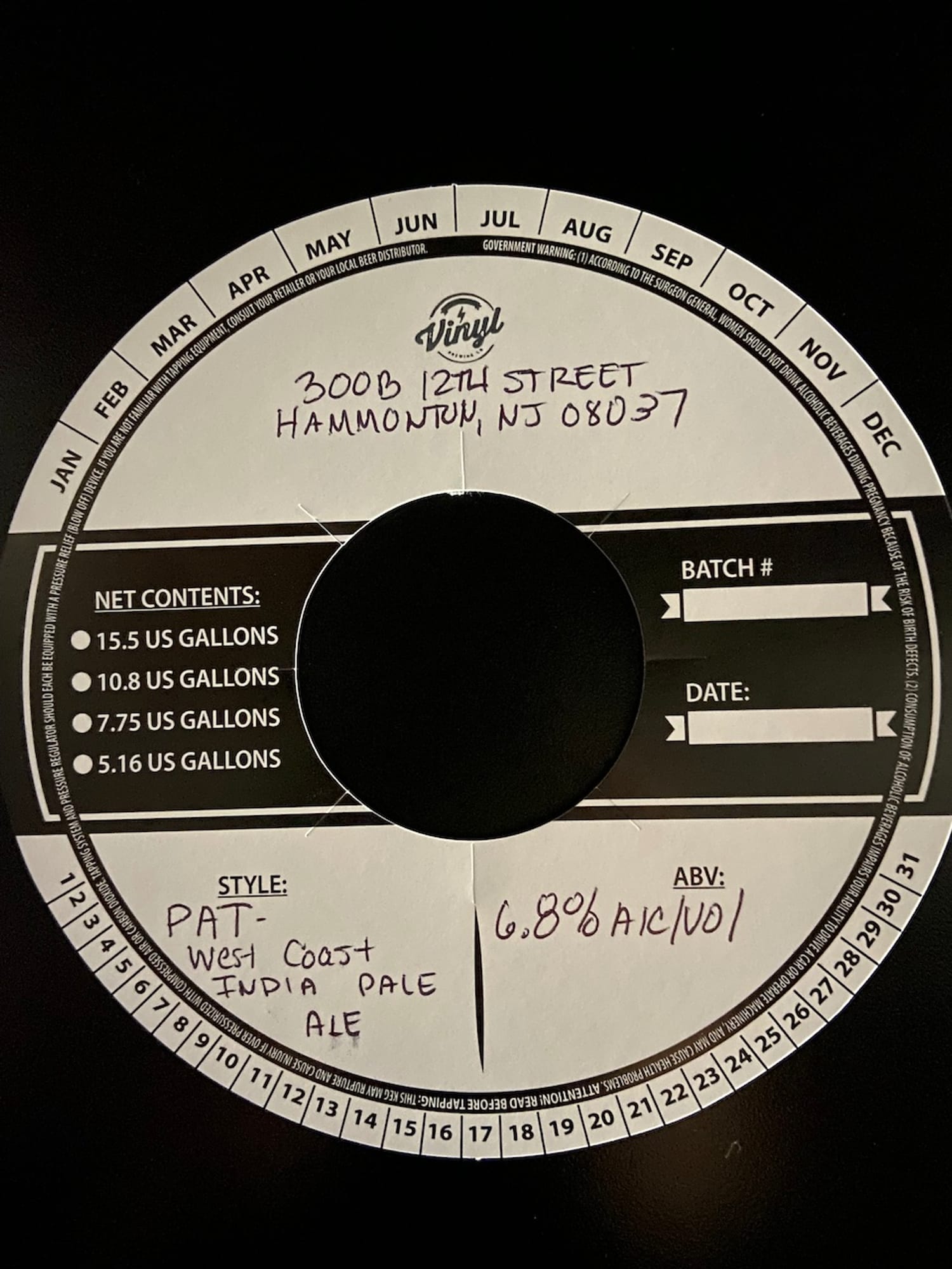 PAT – West Coast India Pale Ale by 300B Vinyl Street - beer label