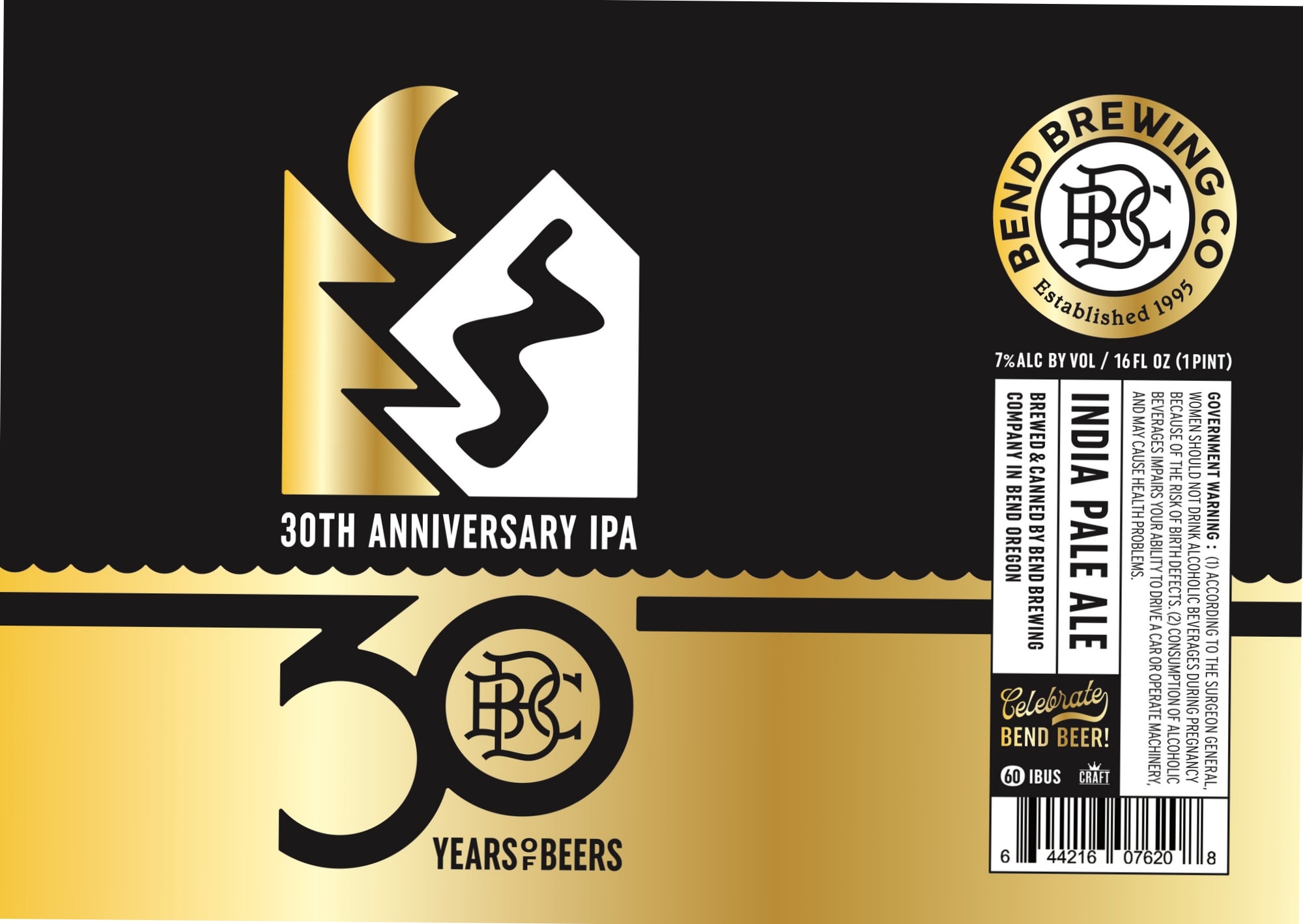 30th Anniversary IPA by Bend Brewing Co. - beer label