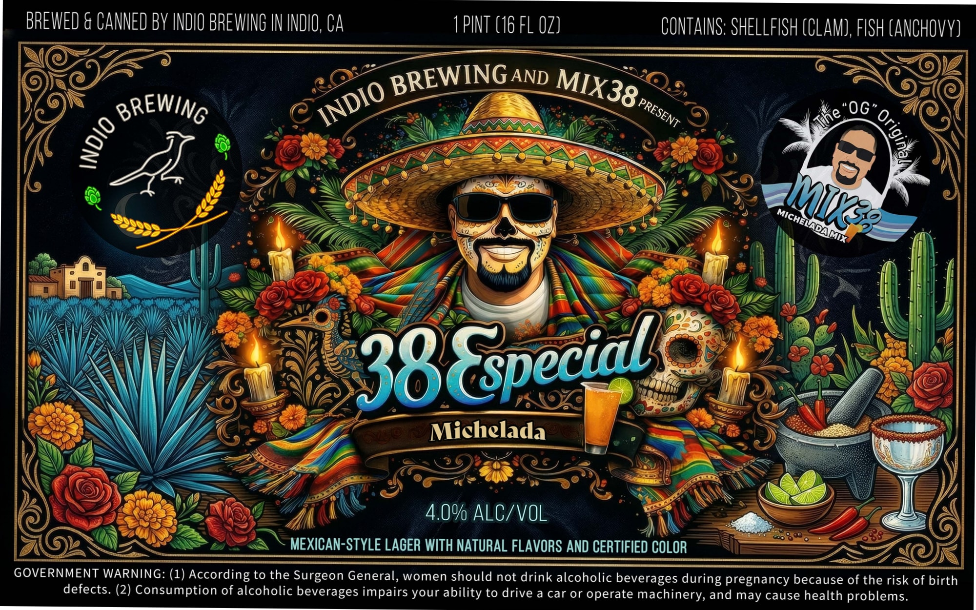 38 Especial by Indio Brewing - beer label