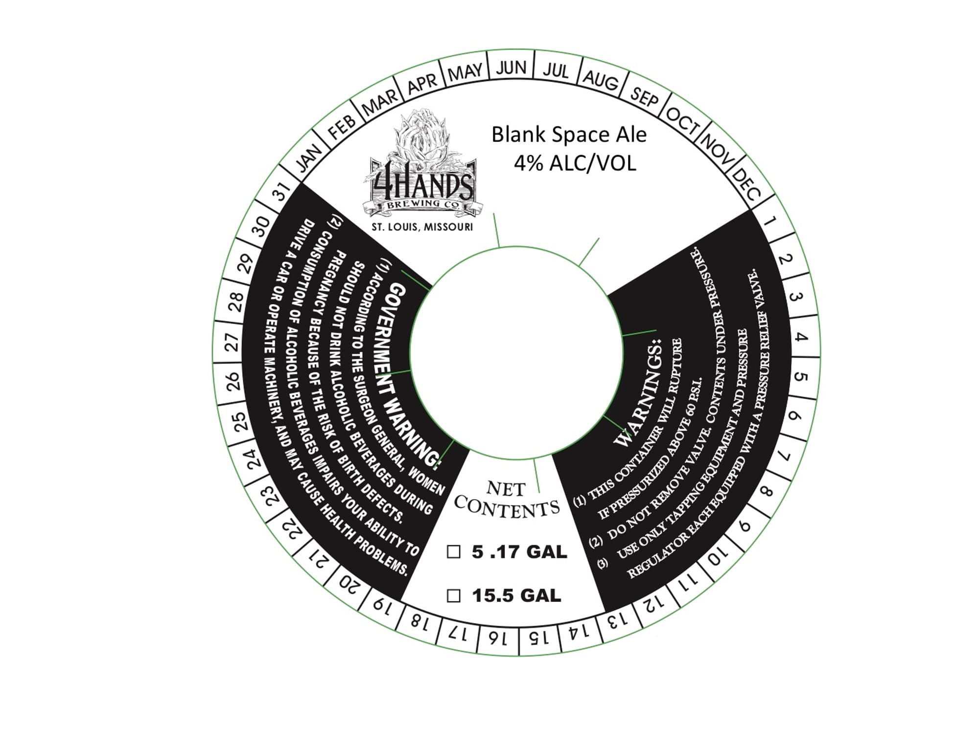 Blank Space Ale by 4 Hands Brewing Co. - beer label