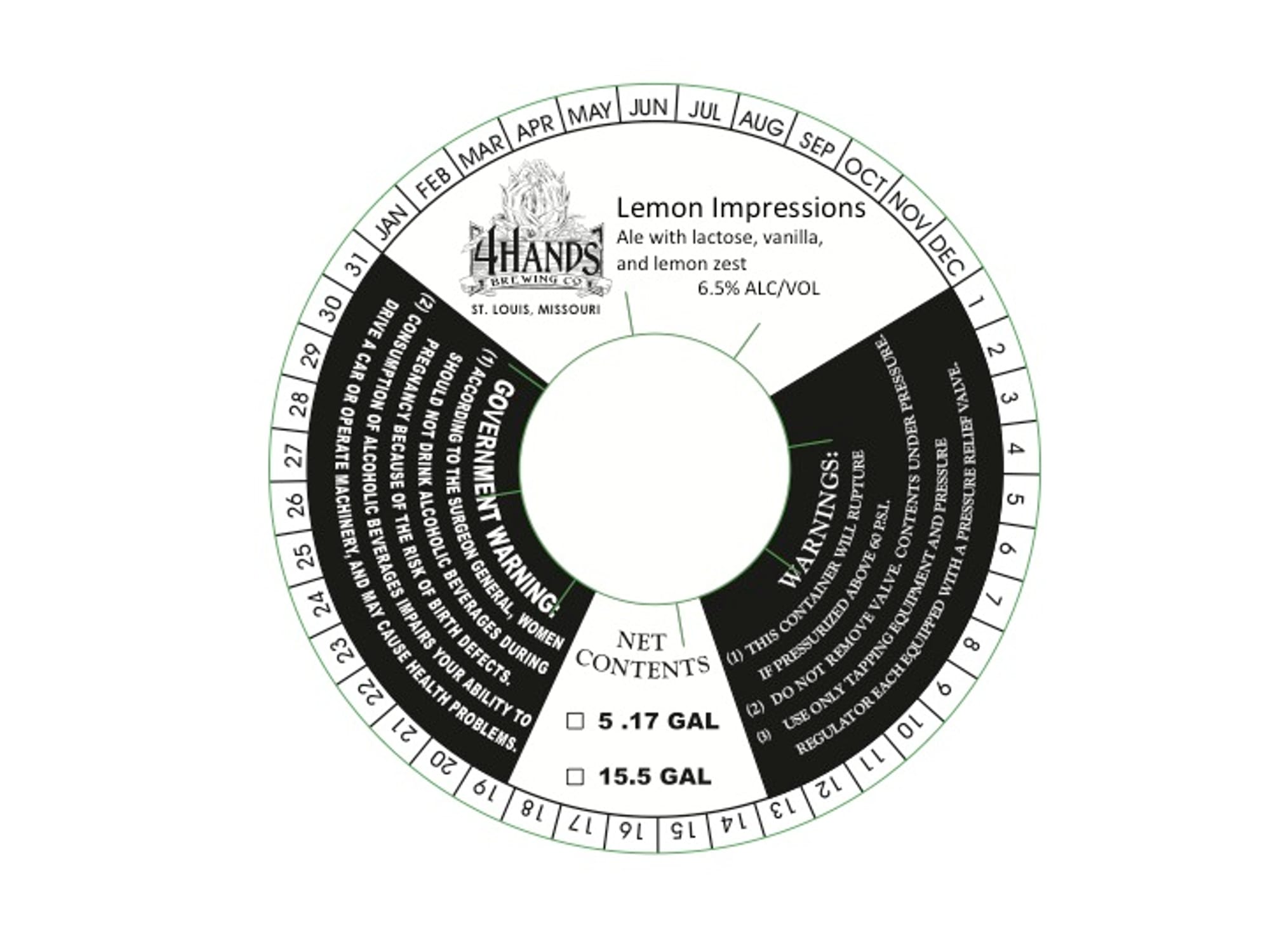 Lemon Impressions by 4 Hands Brewing Co. - beer label