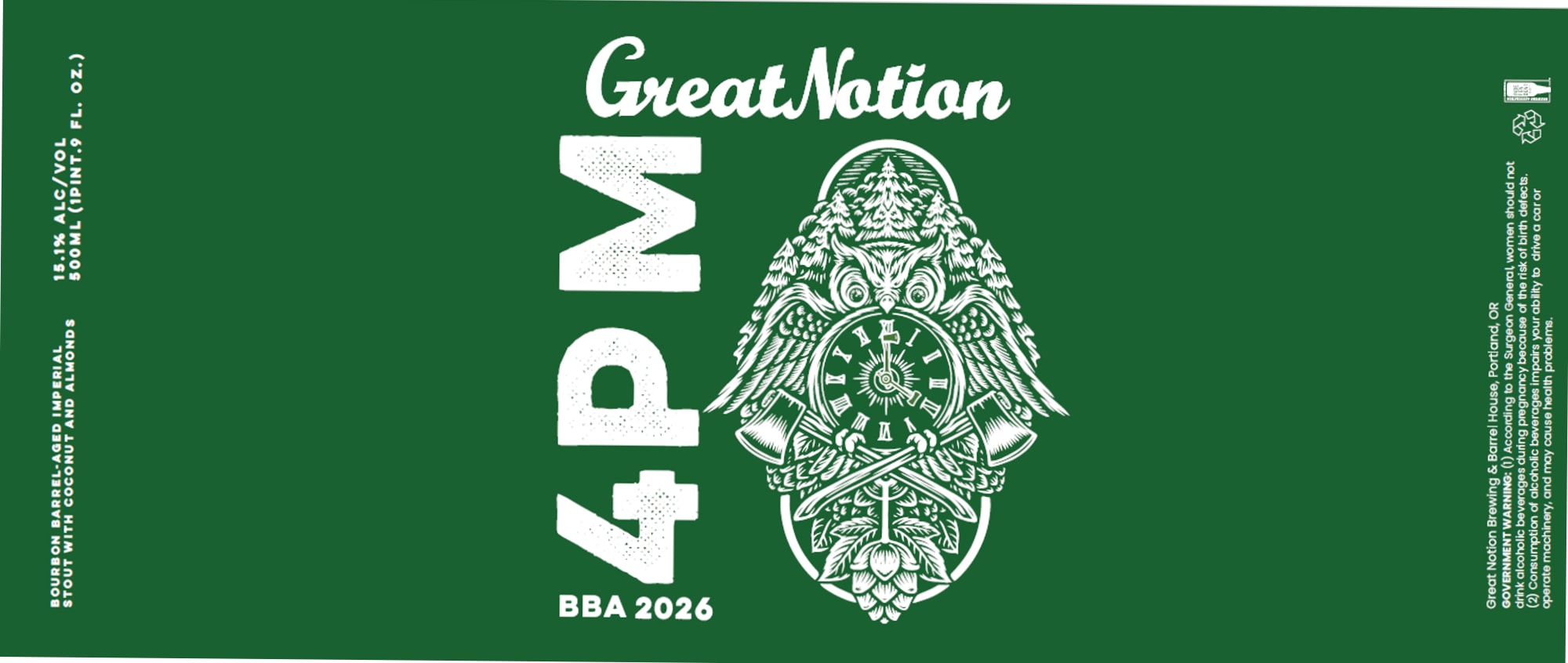4 PM BBA 2026 by Great Notion Brewing - beer label