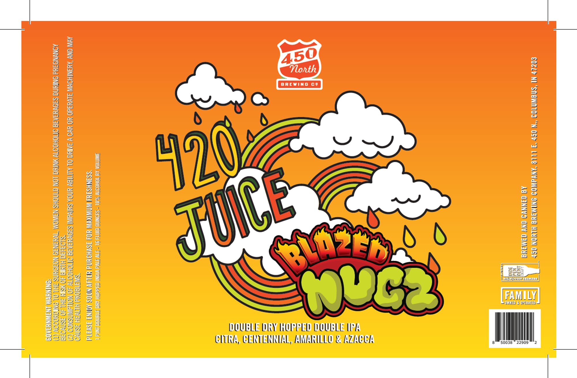 420 Juice by 450 North Brewing Co. - beer label