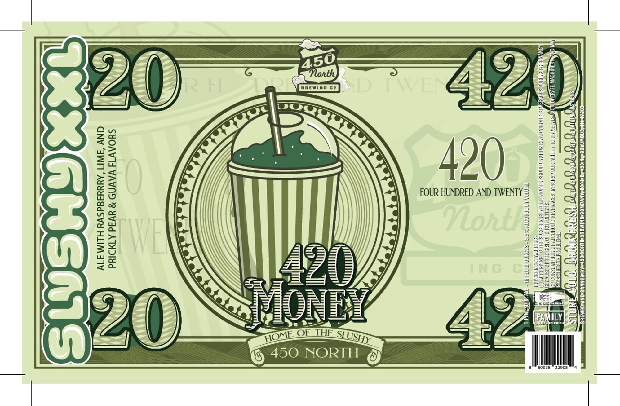 420 Money by 450 North Brewing - beer label