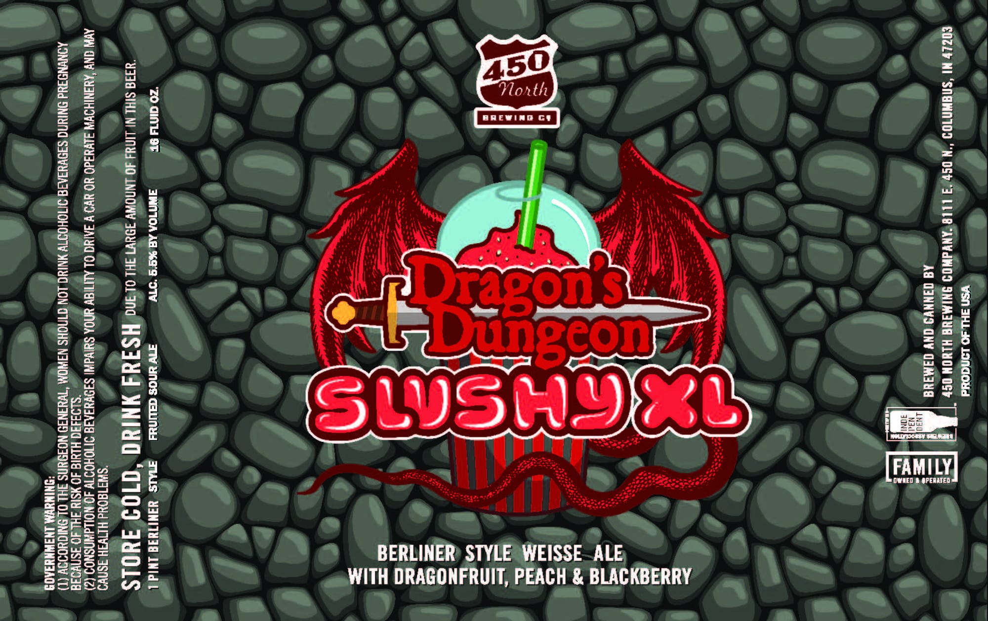 Dragon’s Dungeon SlushyXL by 450 North Brewing Co. - beer label