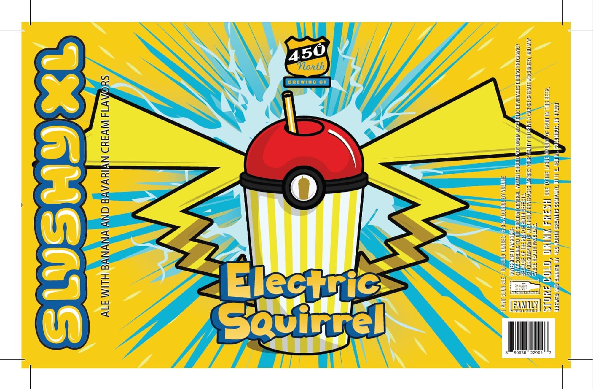 Slushy - Electric Squirrel by 450 North Brewing Co. - beer label