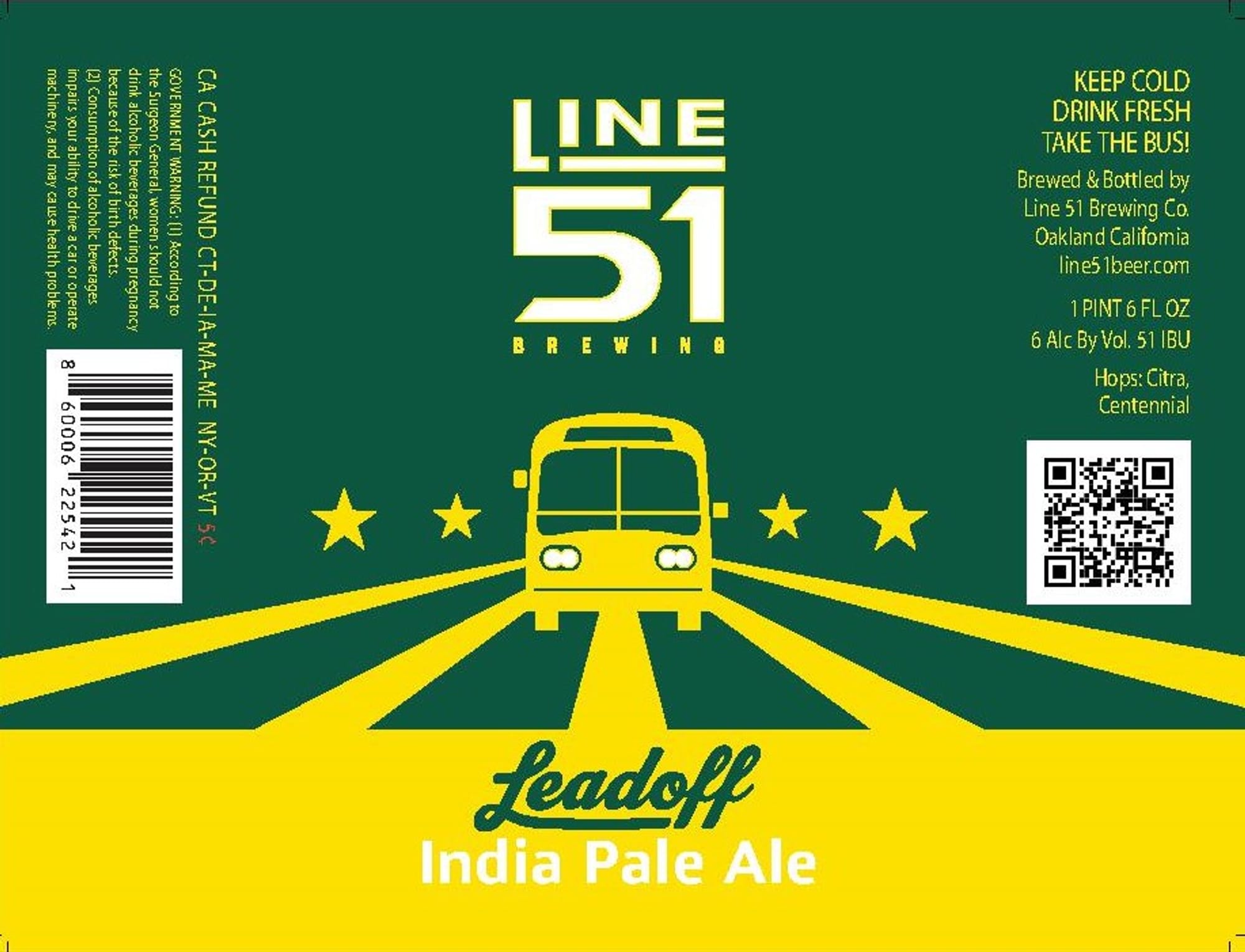 LeadOff by Line 51 Brewing Co - beer label
