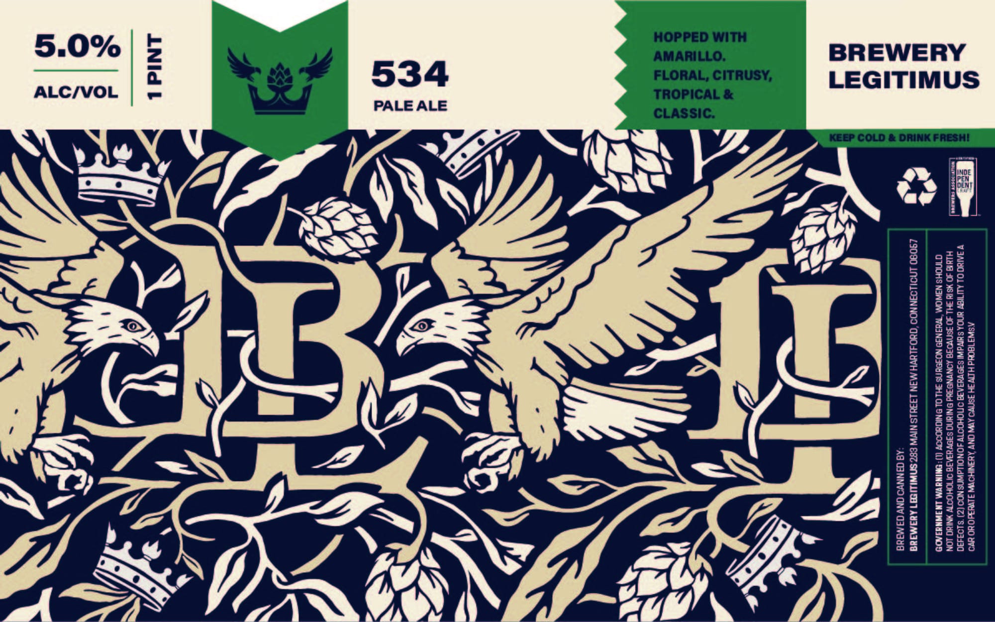 534 Pale Ale by Brewery Legitimus - beer label