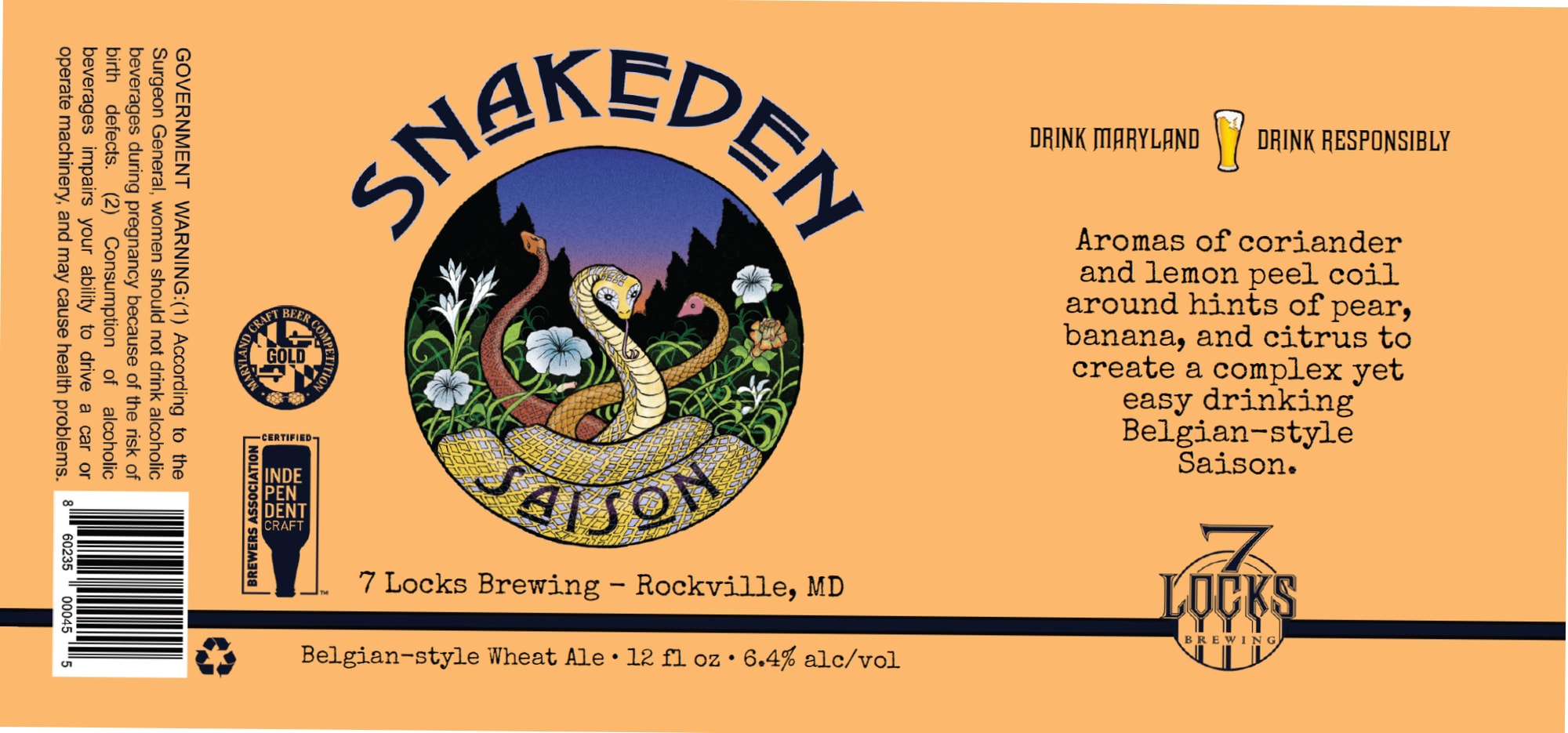 Shakeden by 7 Locks Brewing - beer label