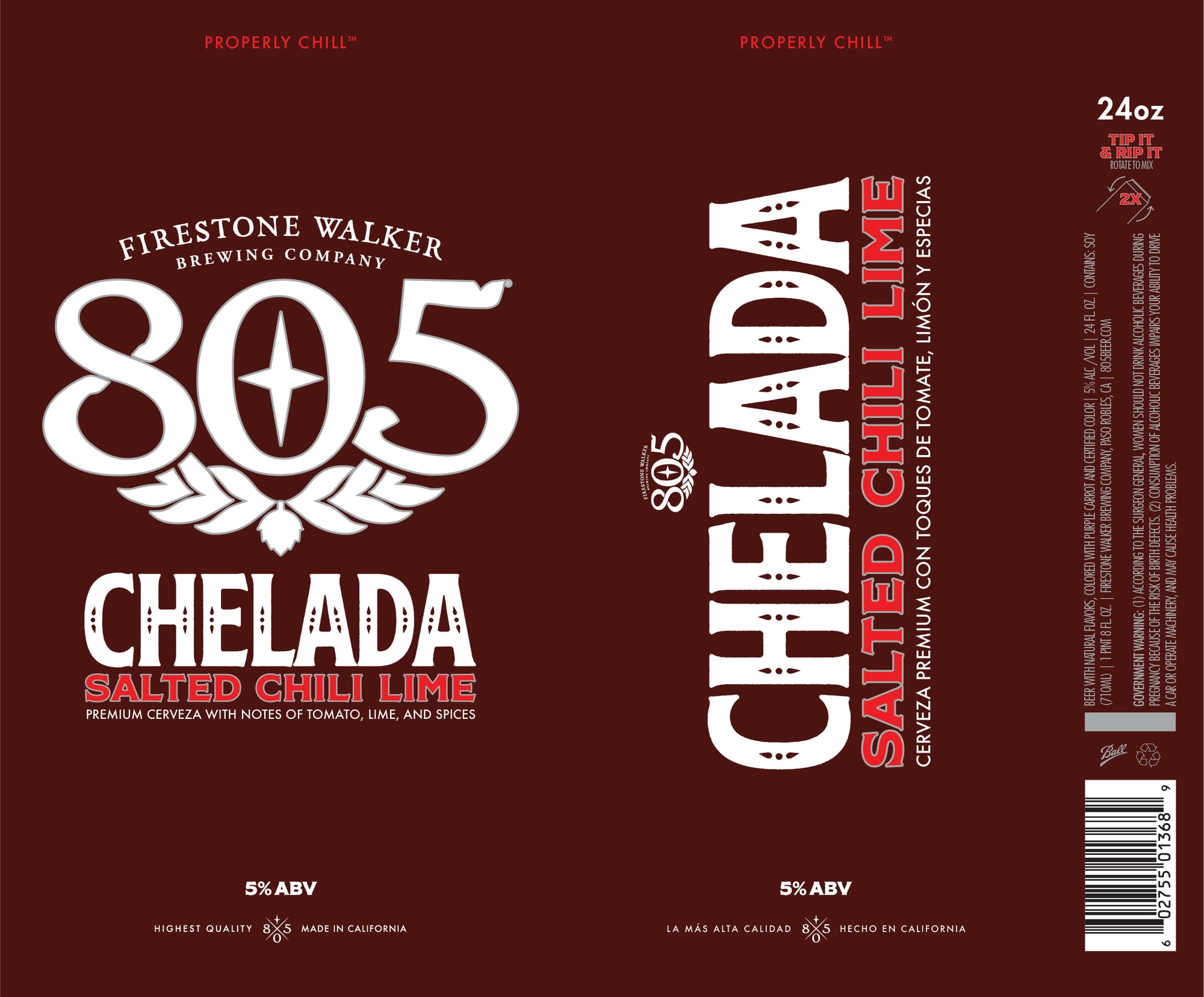805 Chelada by Firestone Walker Brewing Company - beer label