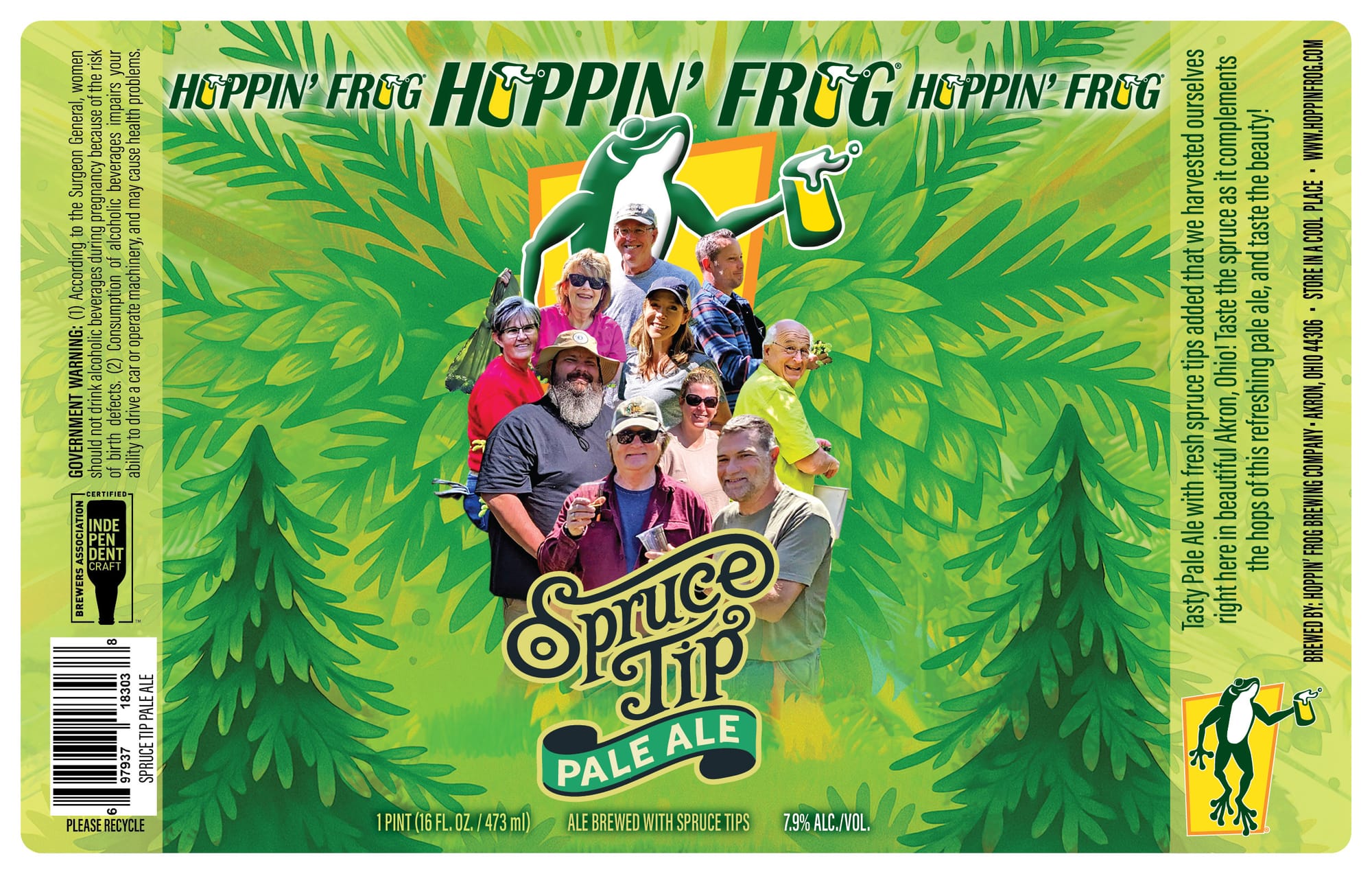 Spruce Tip Pale Ale by Hoppin’ Frog Brewing Company - beer label