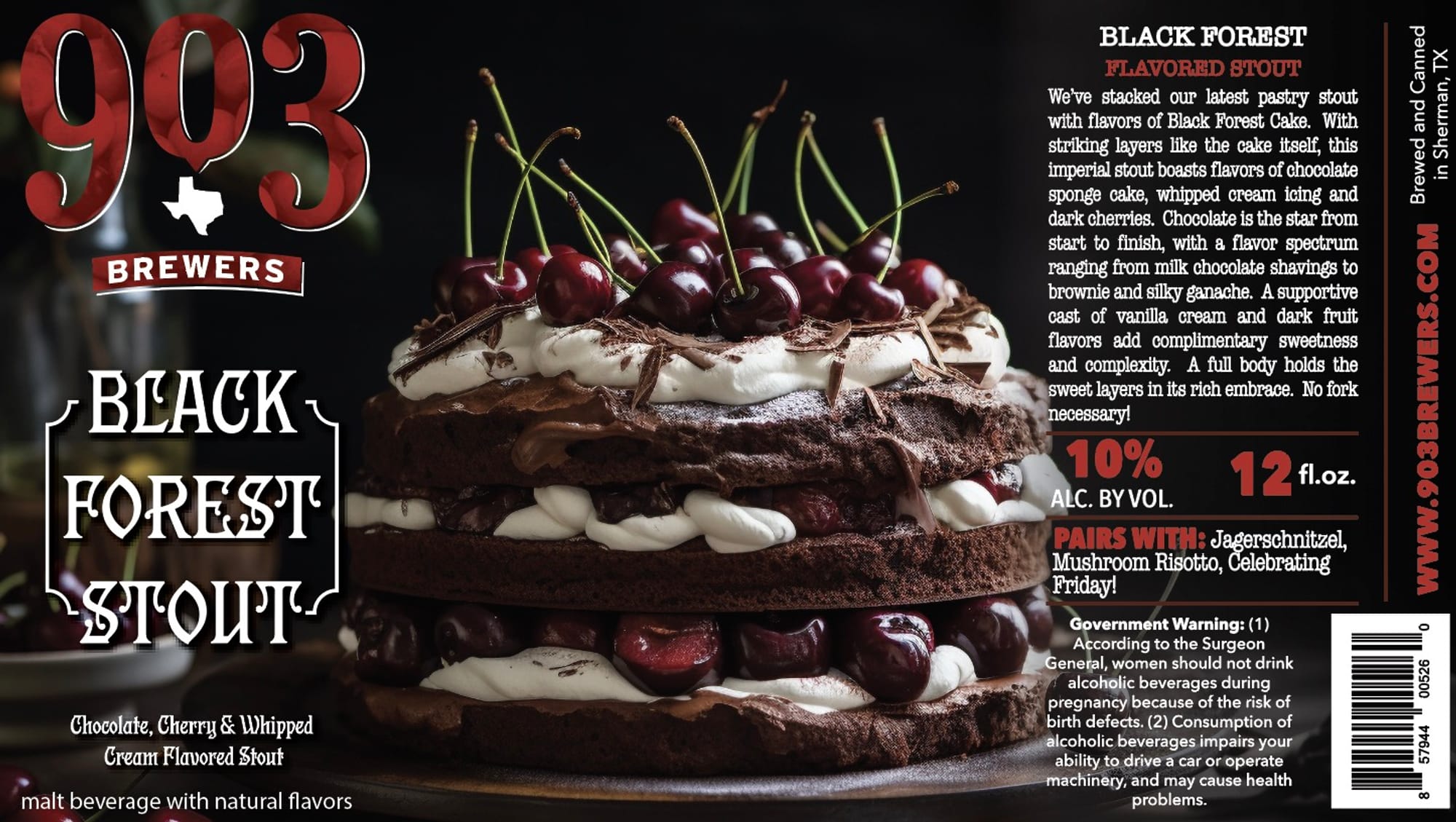 Black Forest Stout by 903 Brewers - beer label