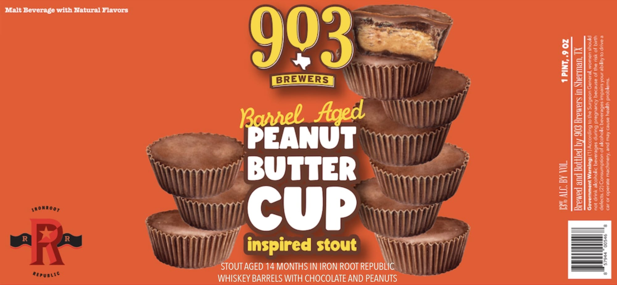Peanut Butter Cup by 903 Brewers - beer label