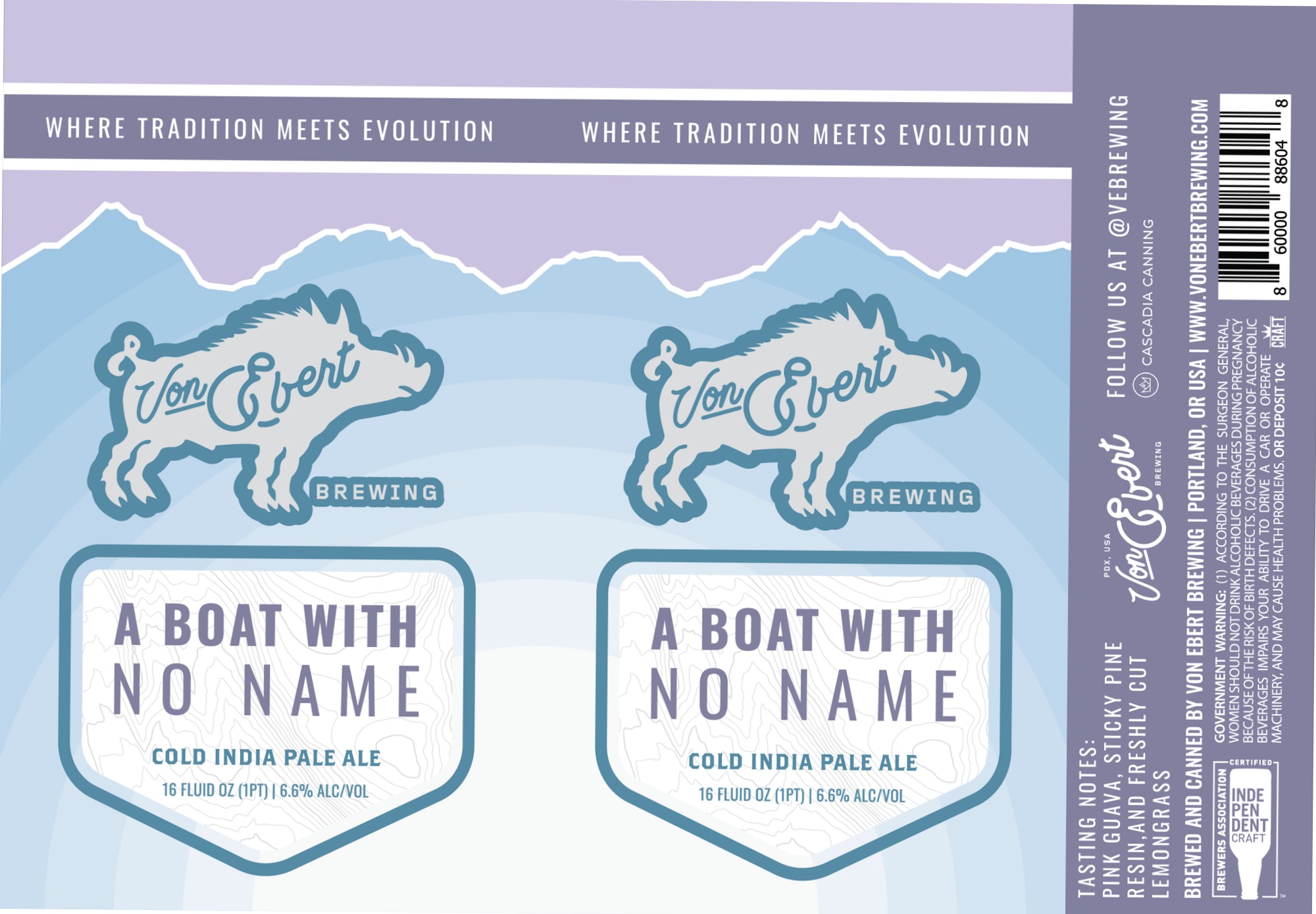 A Boat With No Name by Von Ebert Brewing - beer label