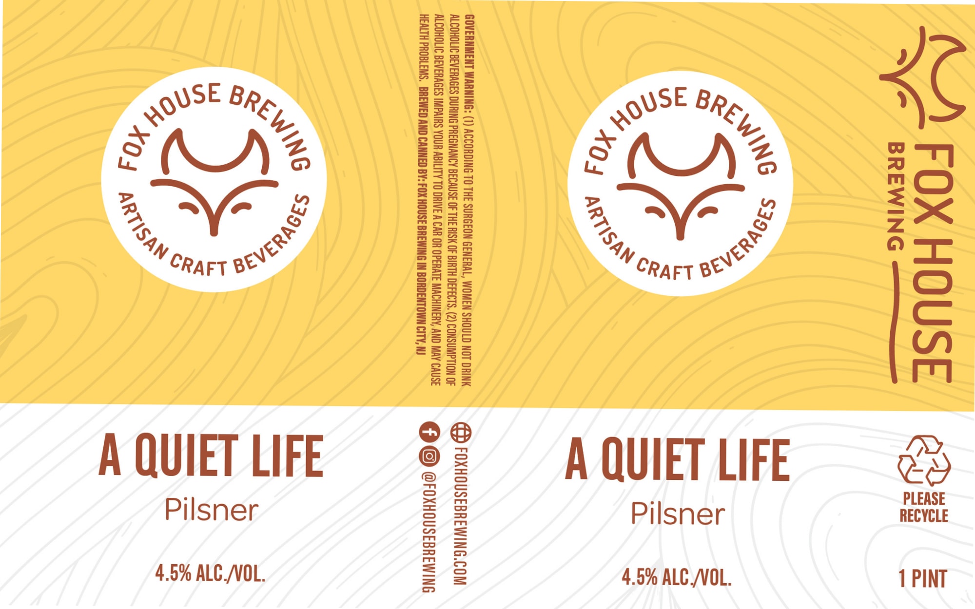 A Quiet Life by Fox House Brewing - beer label