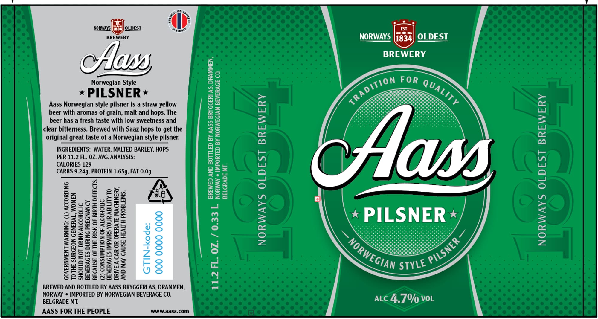 Pilsner by Aass - beer label