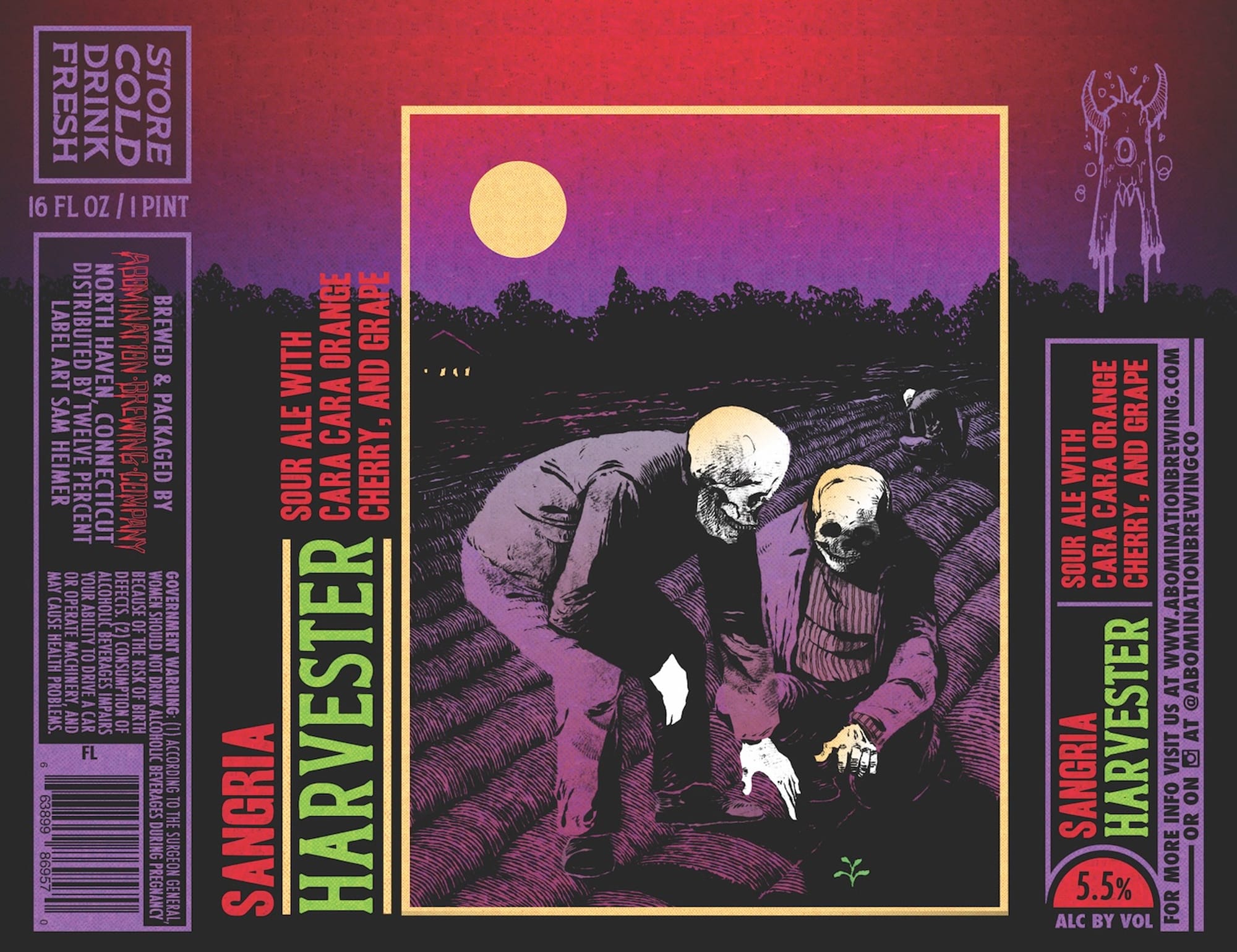 Sangria Harvester by Abomination Brewing - beer label