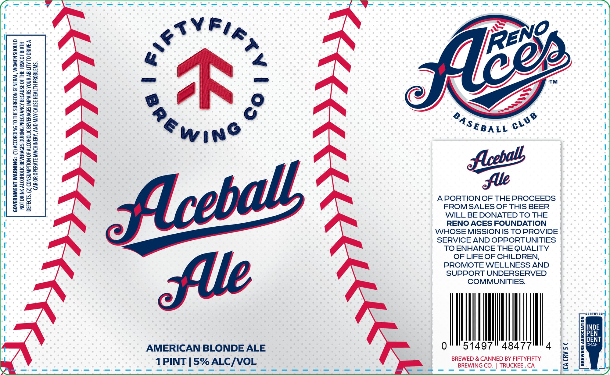 Aceball Ale by FiftyFifty Brewing Co. - beer label