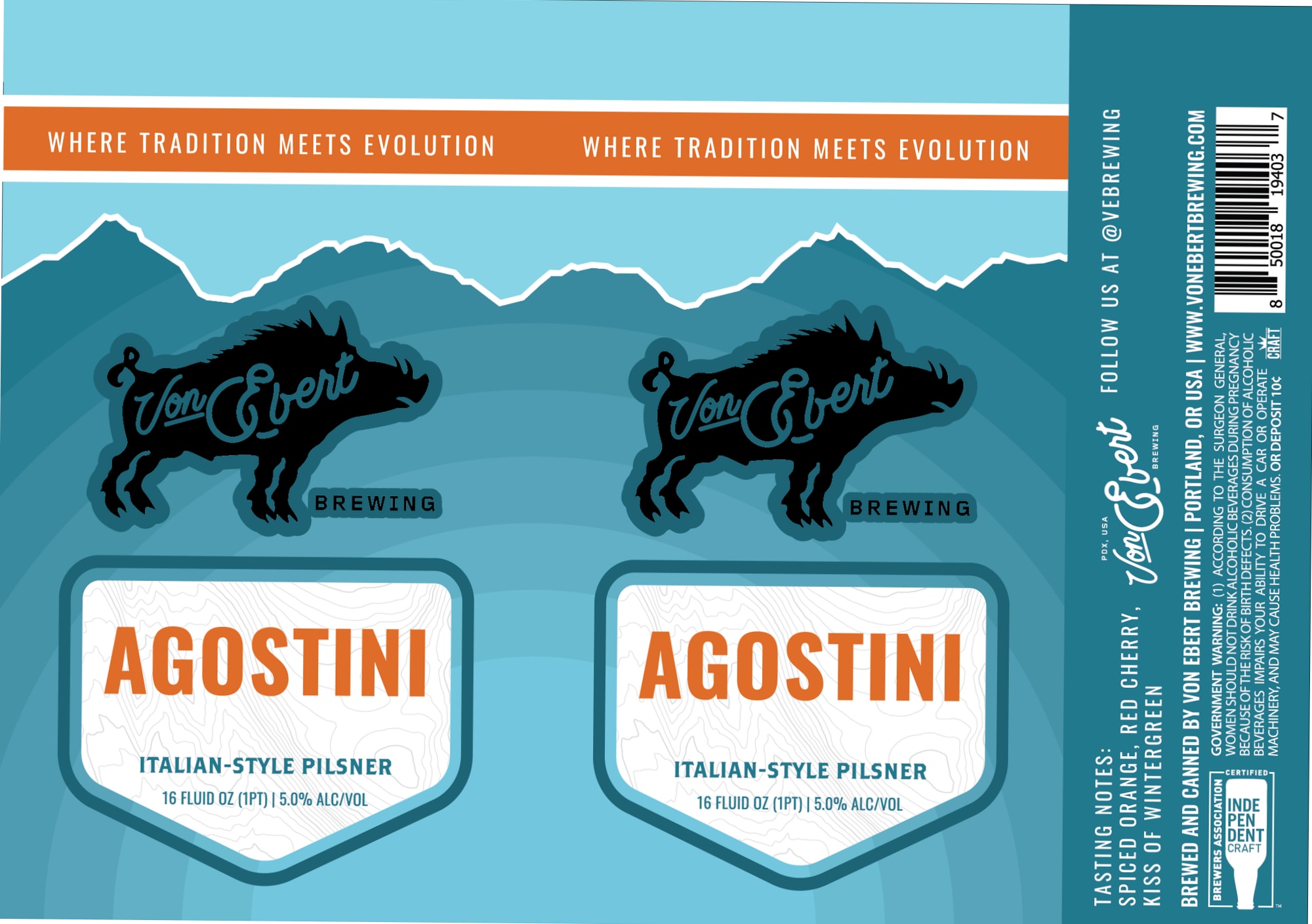 Agostini by Von Ebert Brewing - beer label