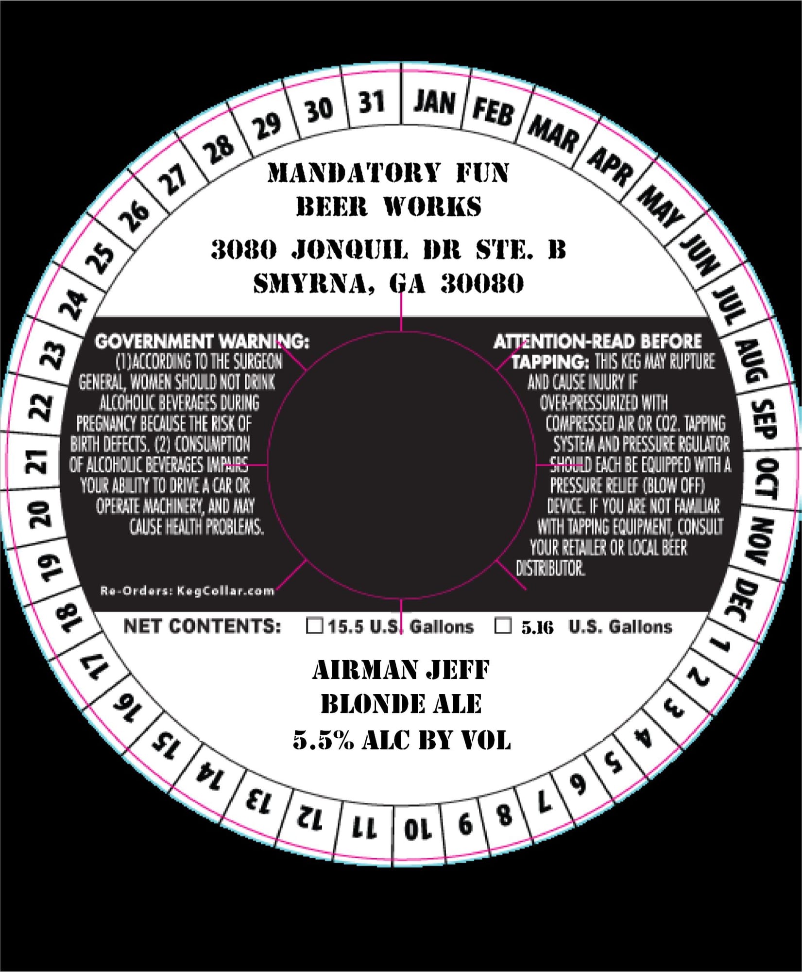 Airman Jeff Blonde Ale by Mandatory Fun Beer Works - beer label