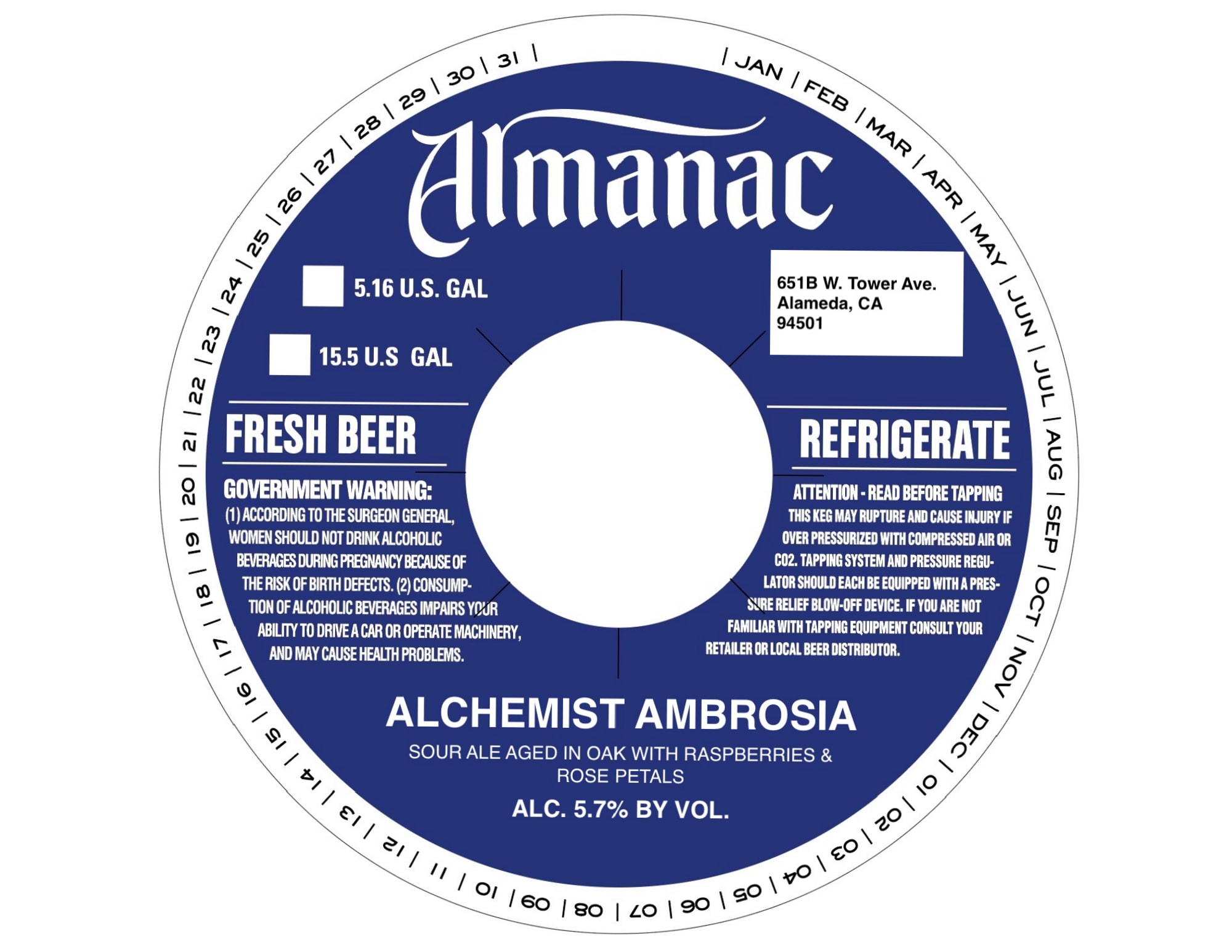 Alchemist Ambrosia by Almanac Beer Co. - beer label