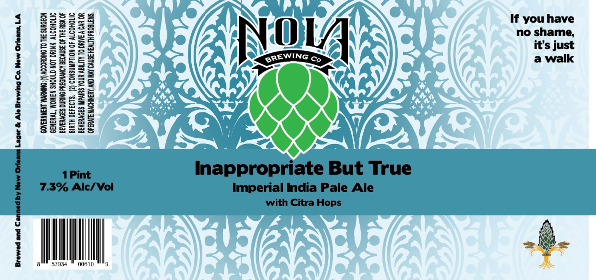 Inappropriate But True by Nova Brewing Co. - beer label