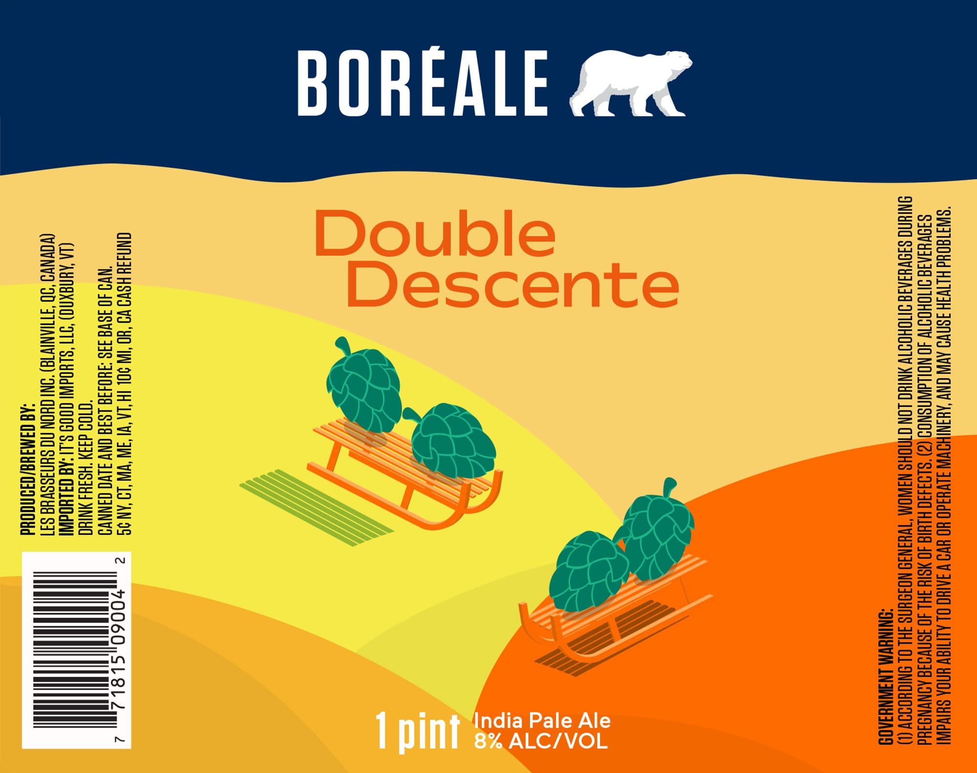 Double Descente by Boréale - beer label