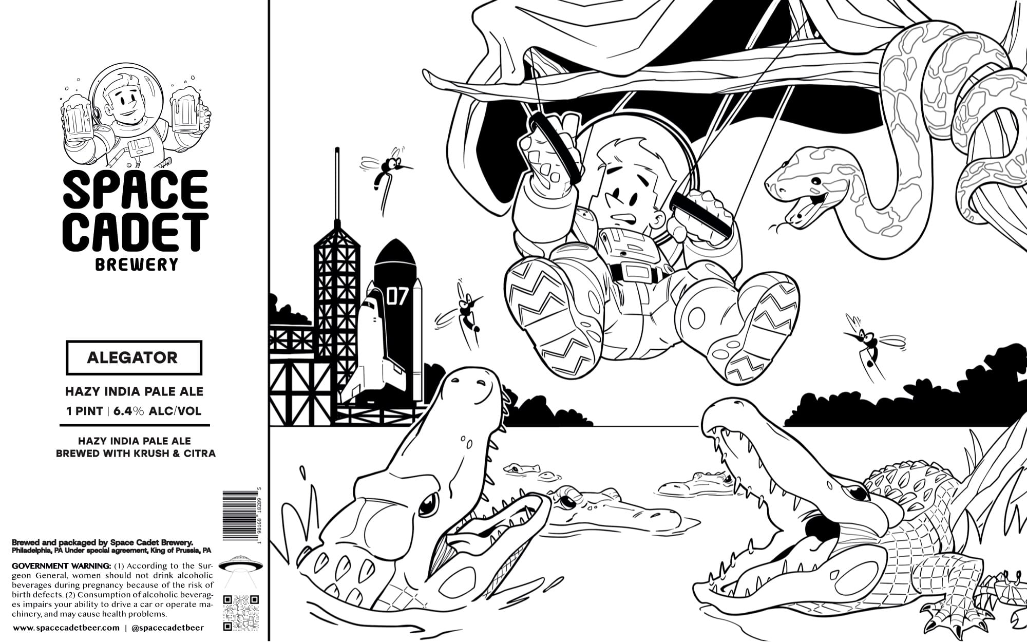 Alegator by Space Cadet Brewery - beer label