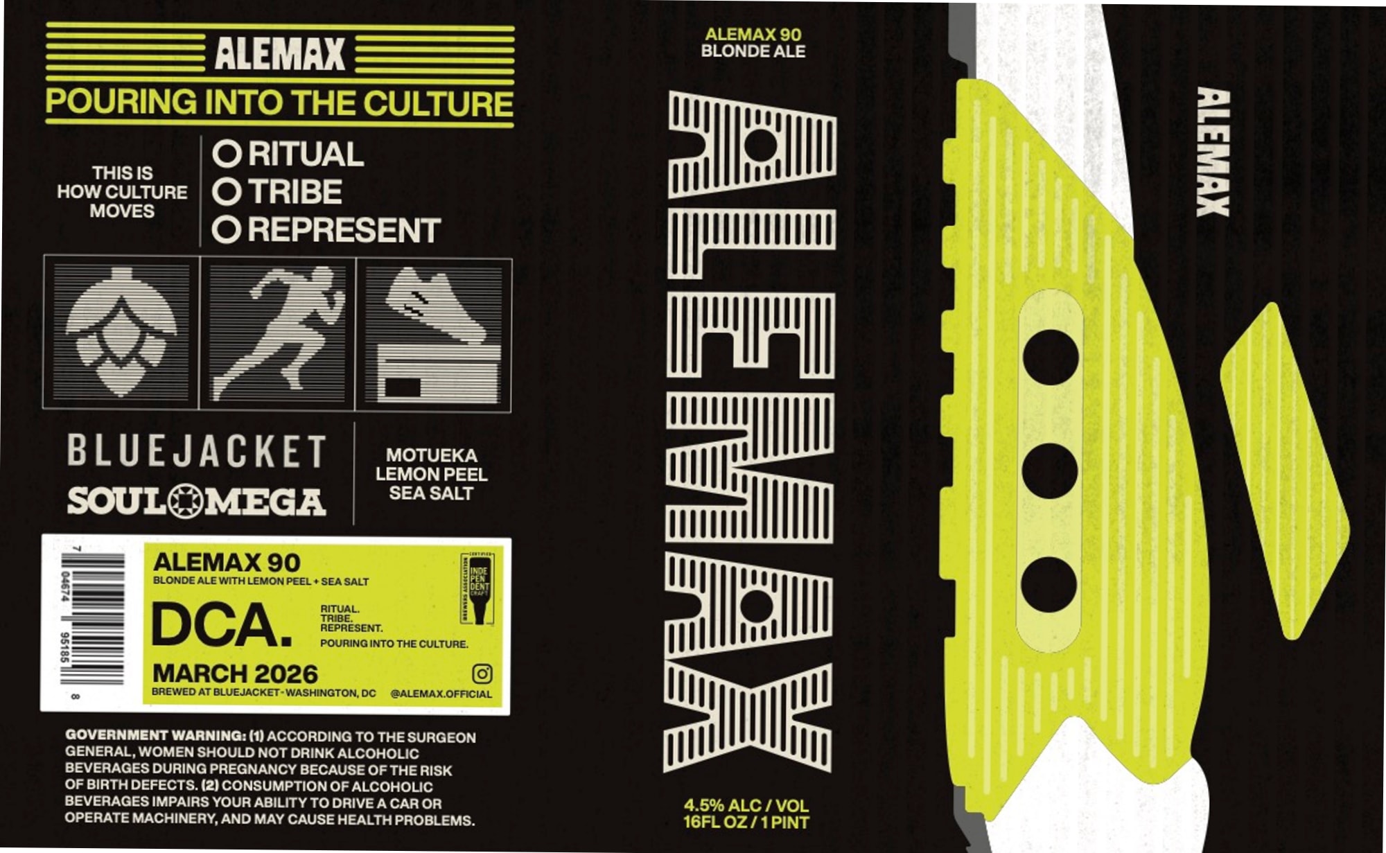Alemax 90 by Bluejacket - beer label