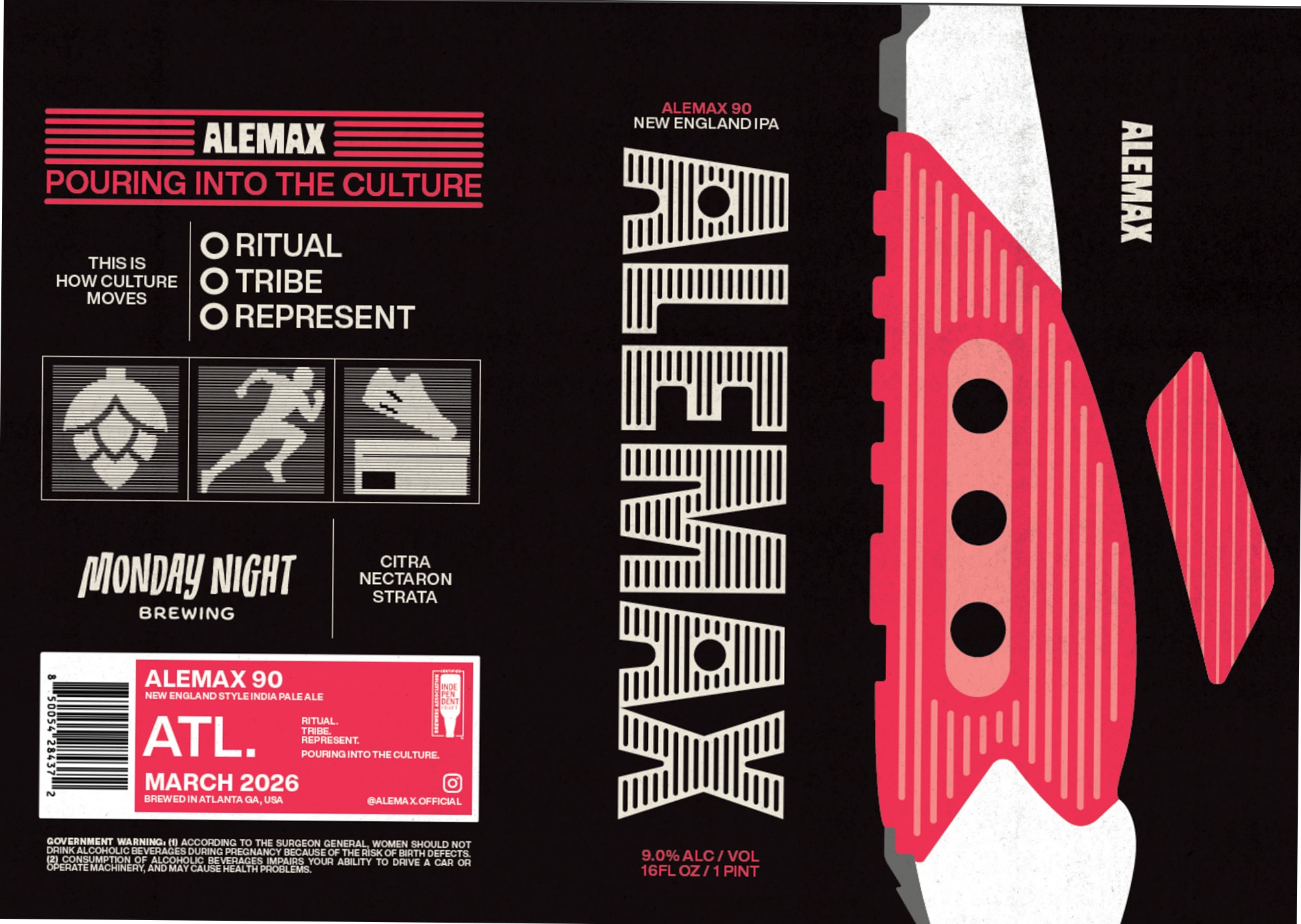Alemax 90 by Monday Night Brewing - beer label