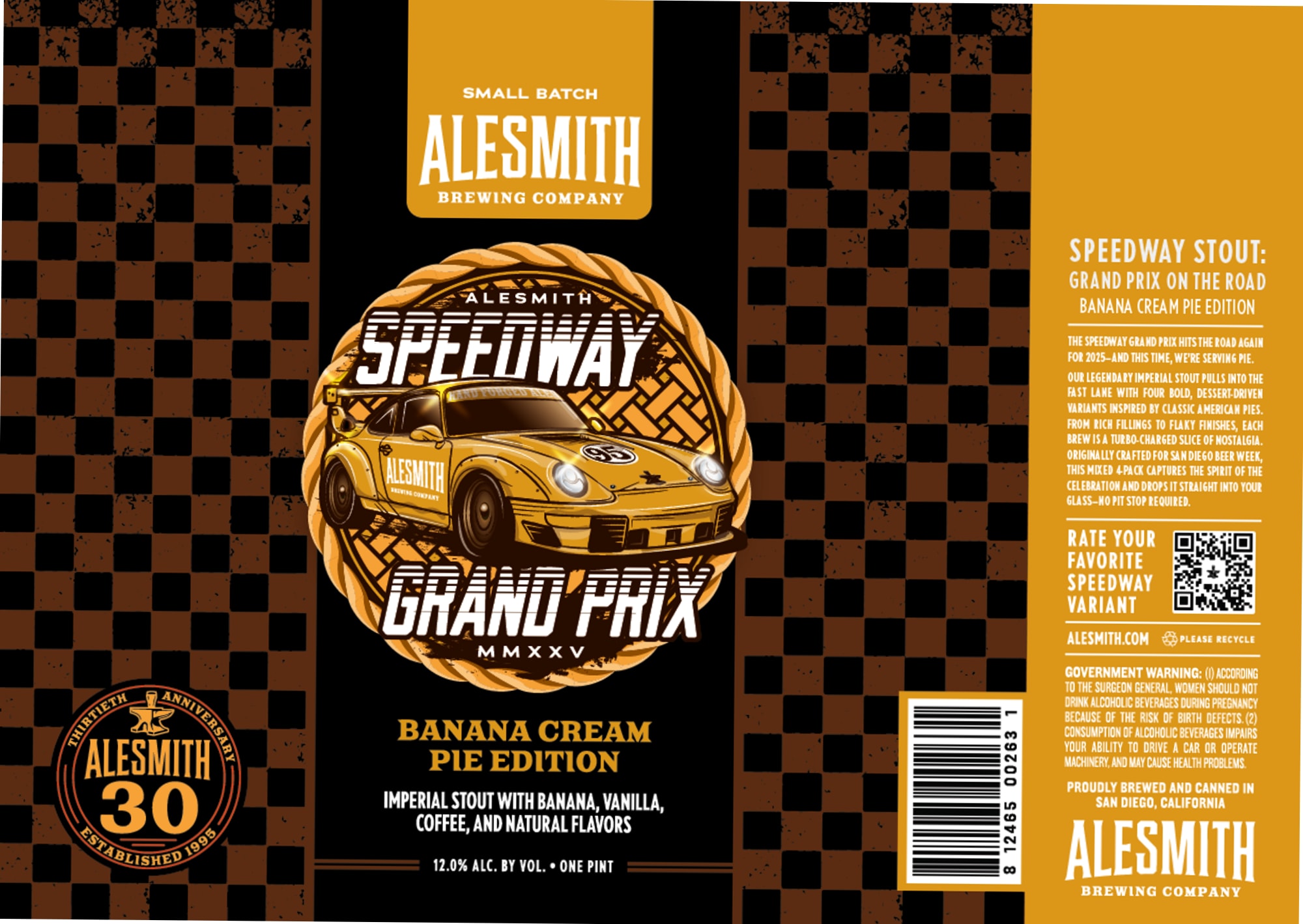 Speedway Grand Prix: Banana Cream Pie Edition by Alesmith Brewing Company - beer label