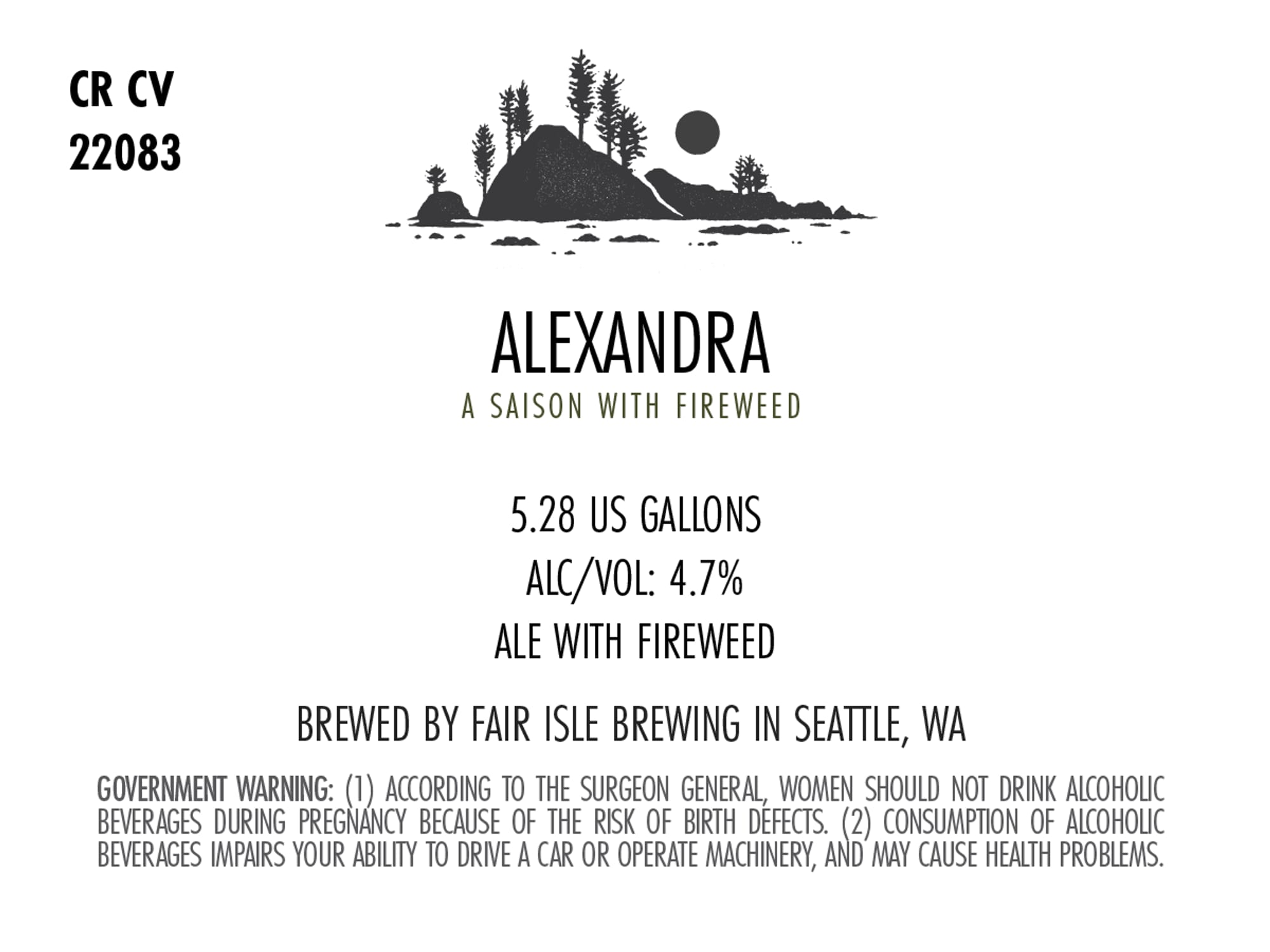 Alexandra by Fair Isle Brewing - beer label