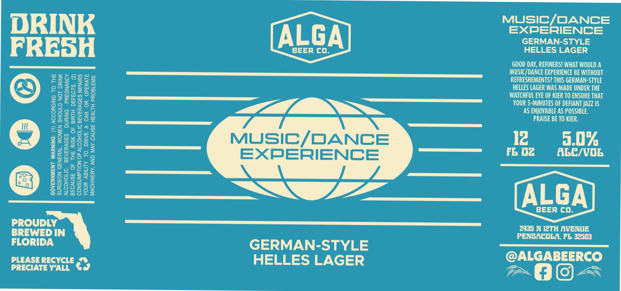 Alga Helles Lager by Alga Beer Co. - beer label