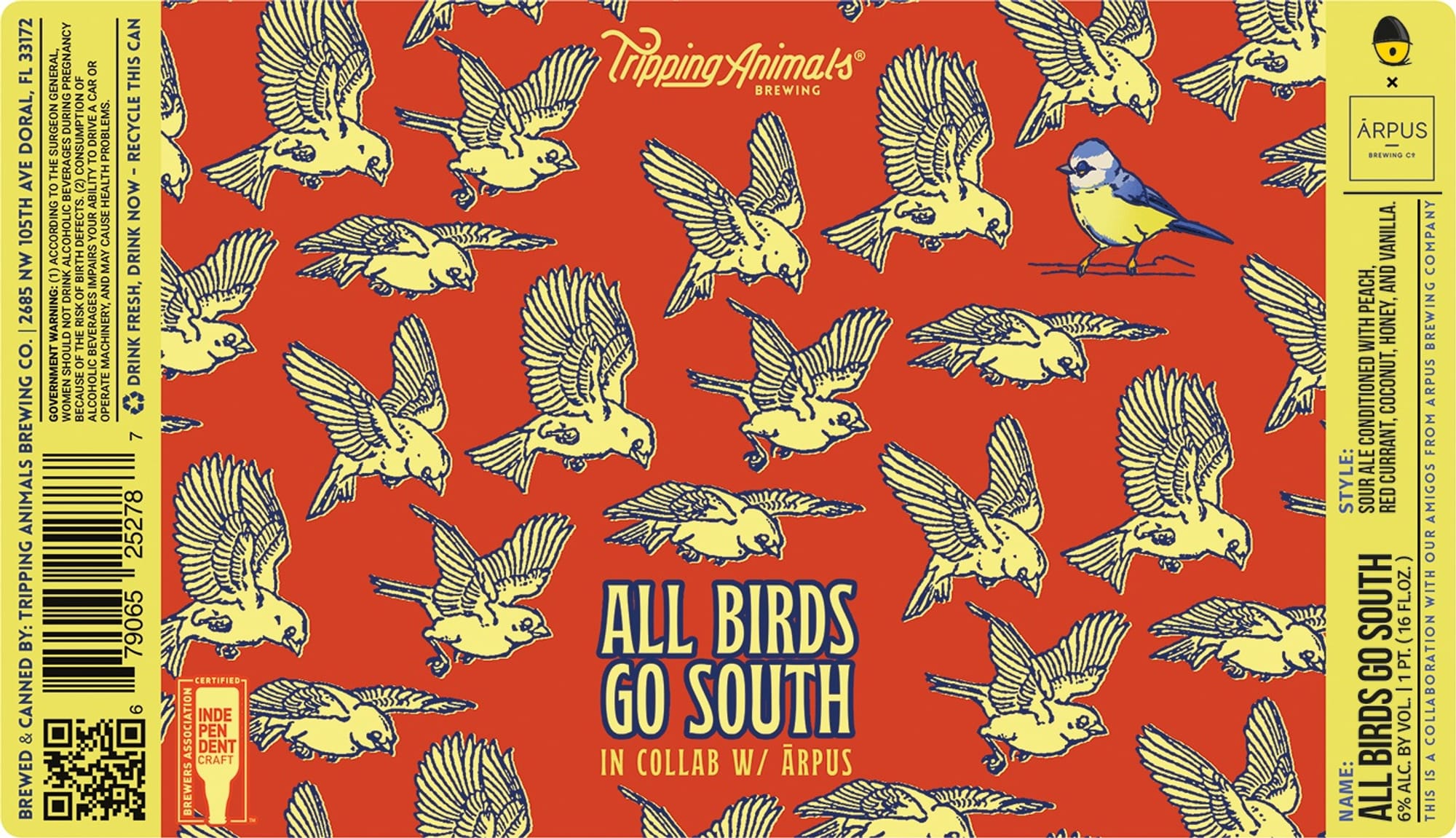 All Birds Go South by Tripping Animals Brewing - beer label