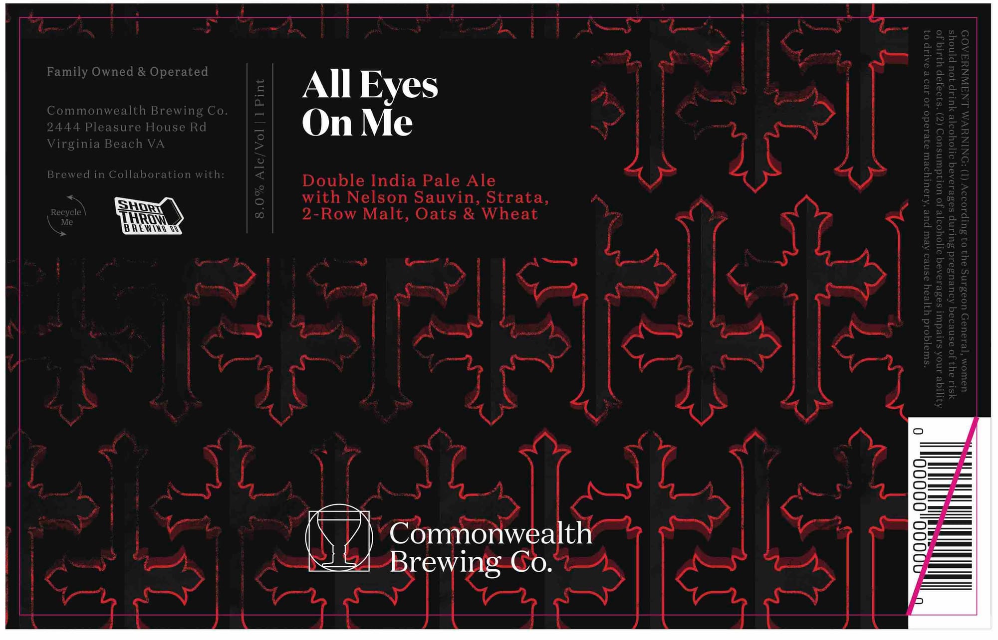 All Eyes On Me by Commonwealth Brewing Co. - beer label