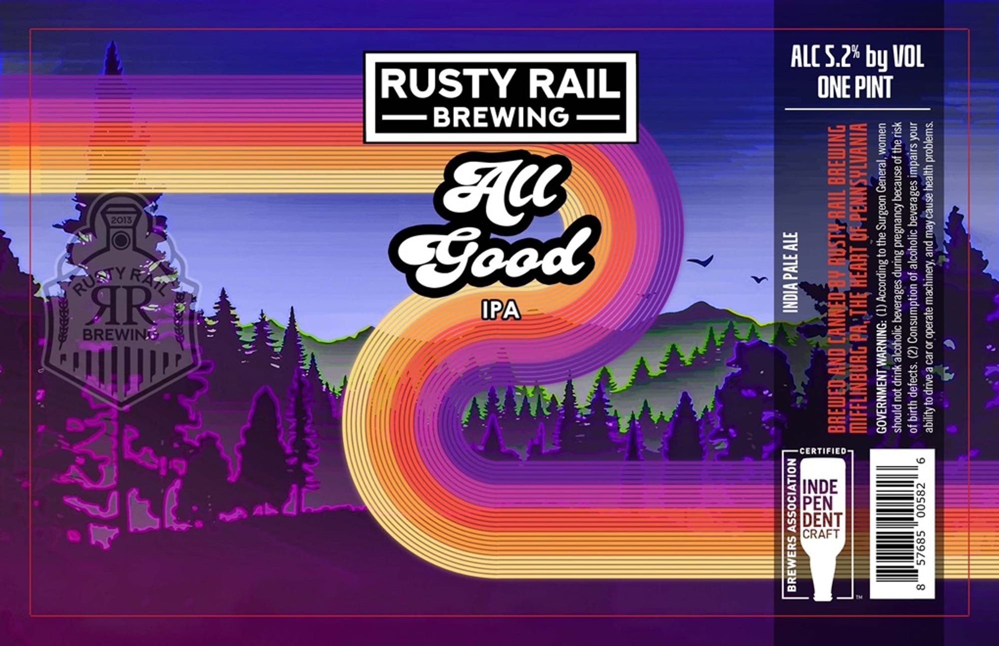 All Good IPA by Rusty Rail Brewing - beer label