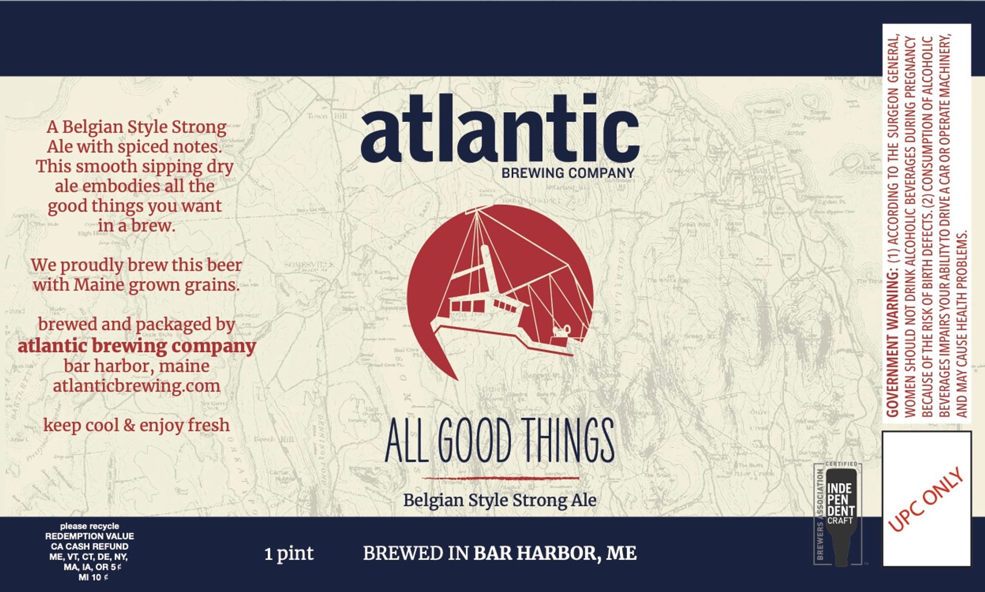 All Good Things by Atlantic Brewing Company - beer label