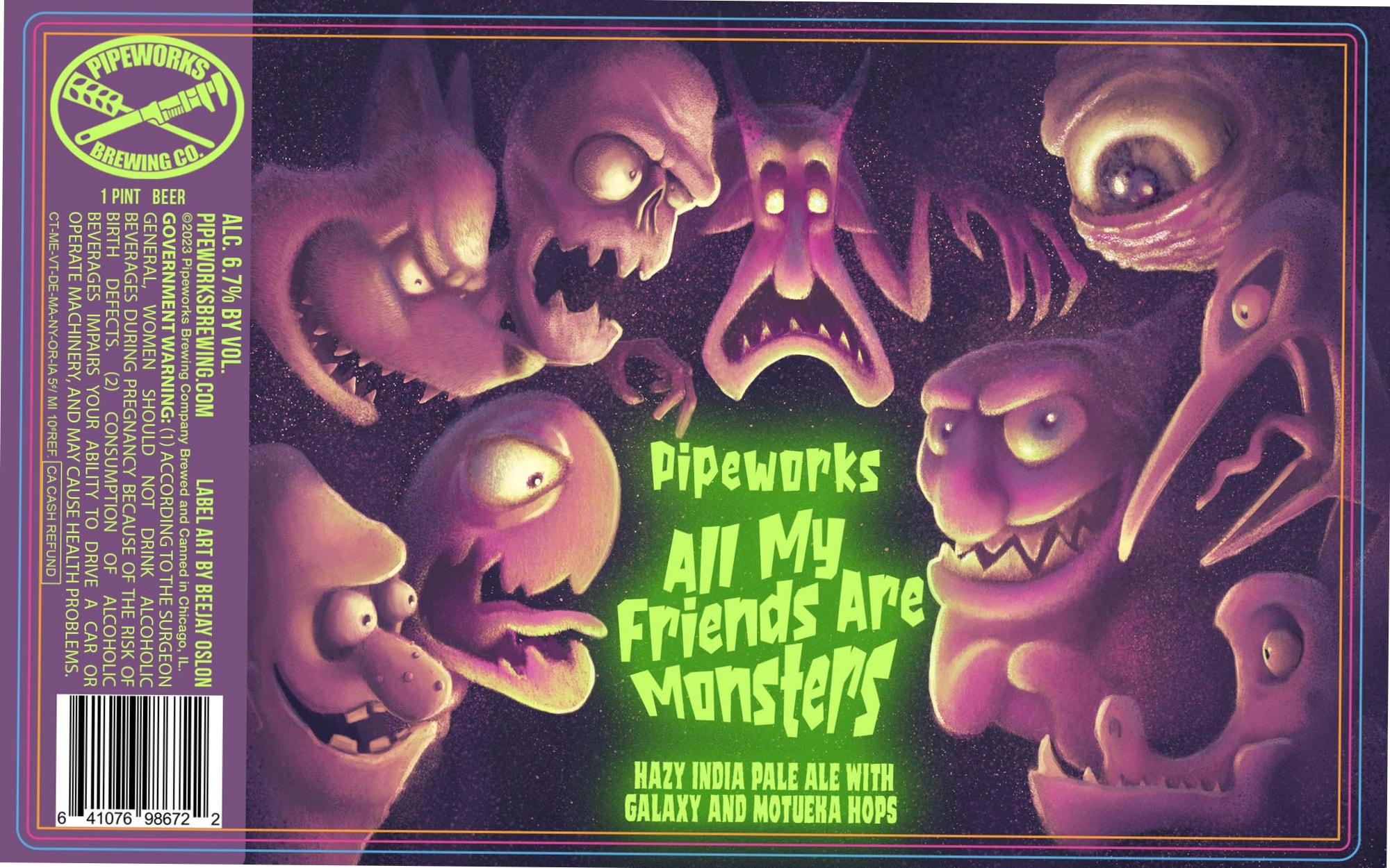 All My Friends Are Monsters by Pipeworks Brewing Co. - beer label